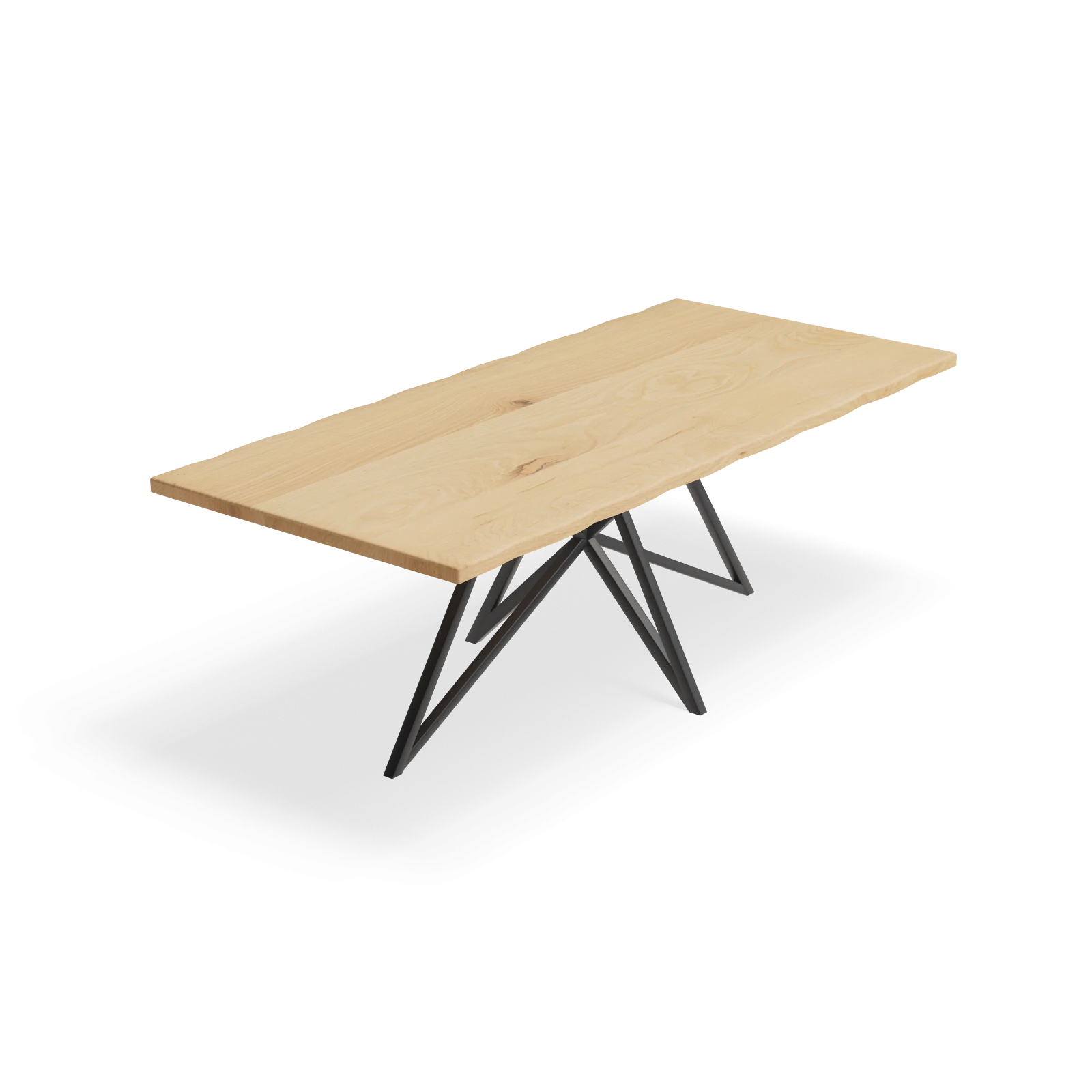 Eettafel Crosse - Rechthoekig Boomstam Eiken Nature White (220x100cm)