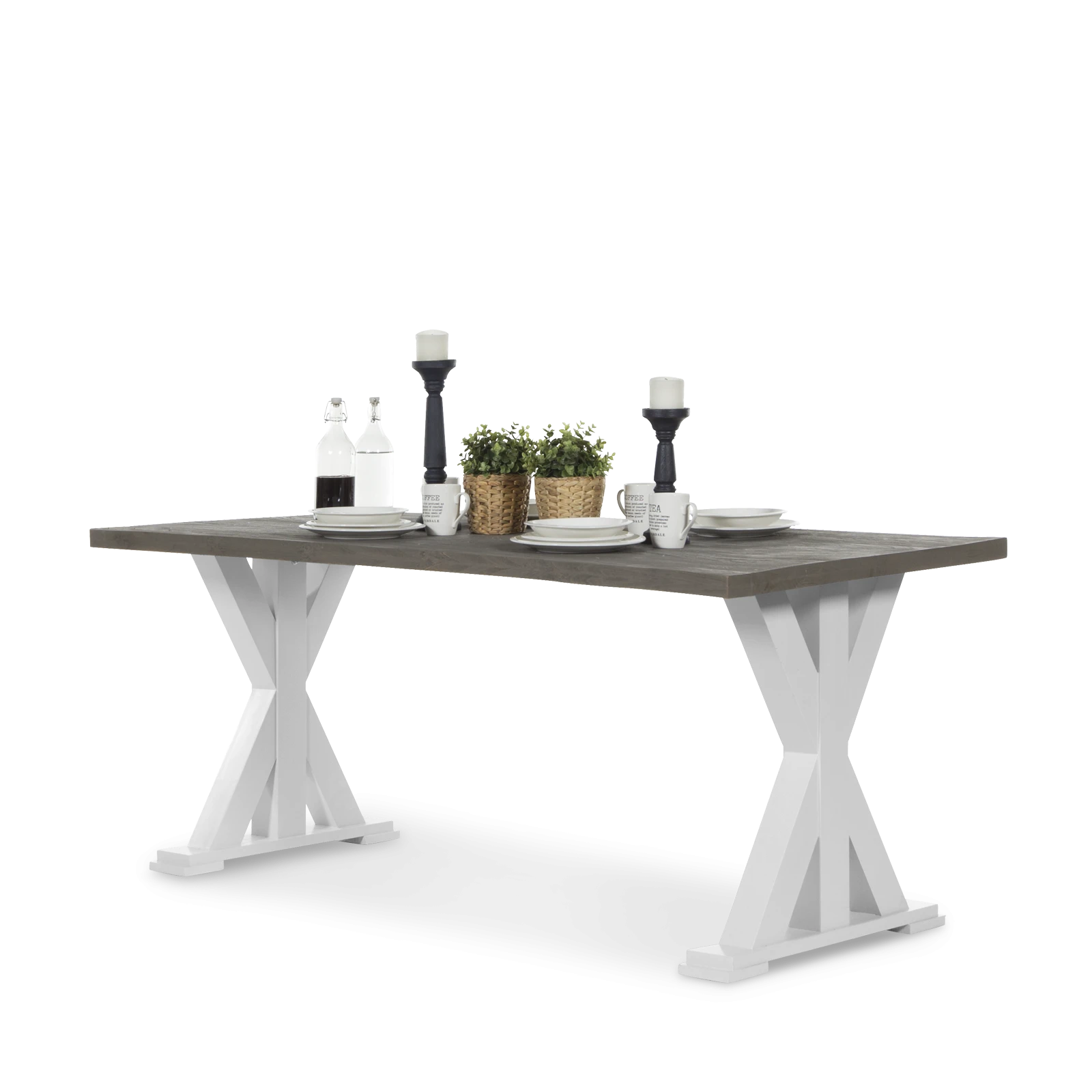 Eettafel (160x90cm) Riverwoods - ClearWhite/Rustic Grey