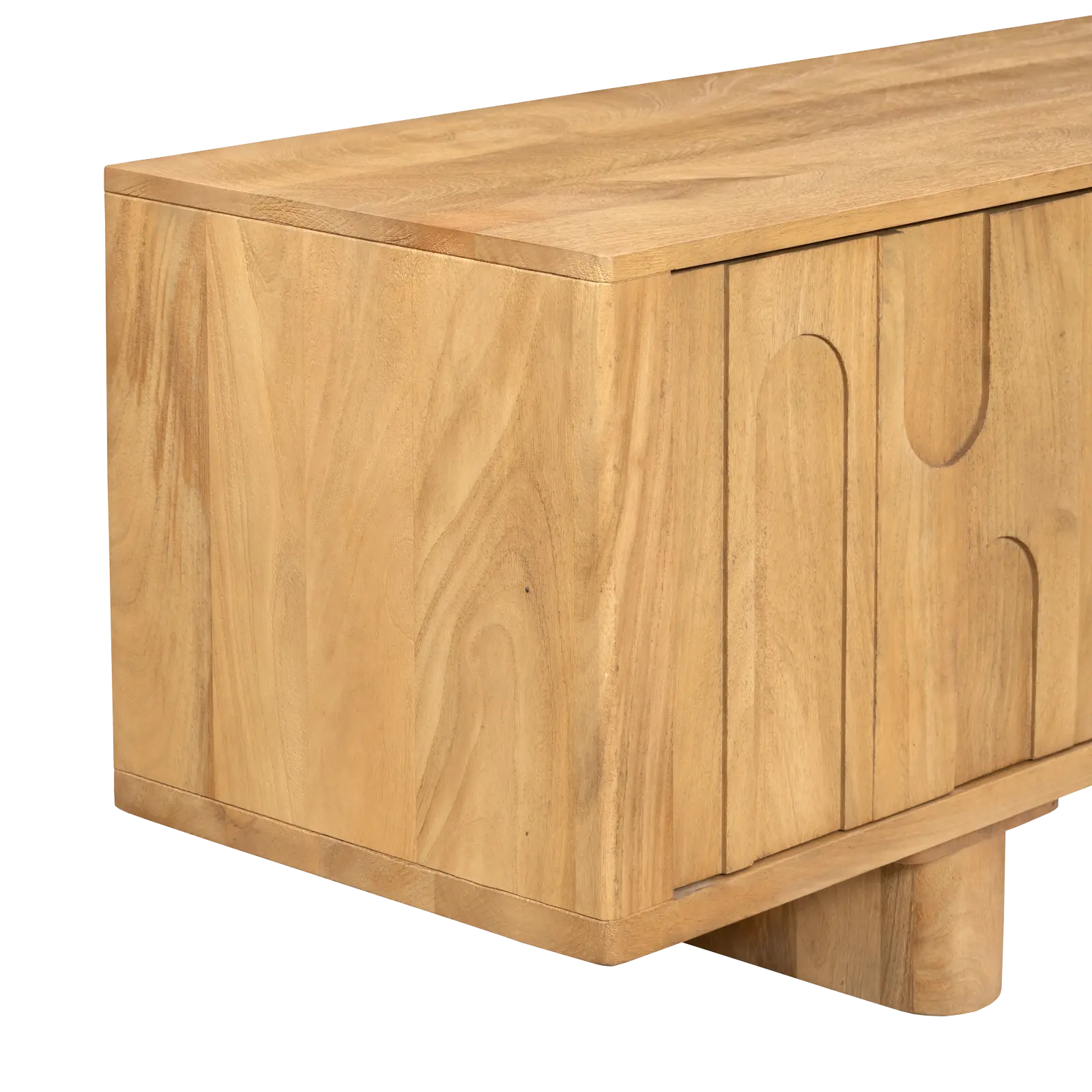 TV meubel Kenya - 220 cm - Mangohout Loom Naturel - 4 deuren