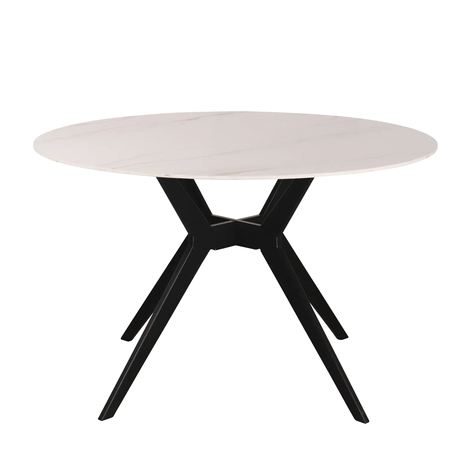 Eettafel Savona - rond Ø120 cm - Keramiek Wit marmerlook