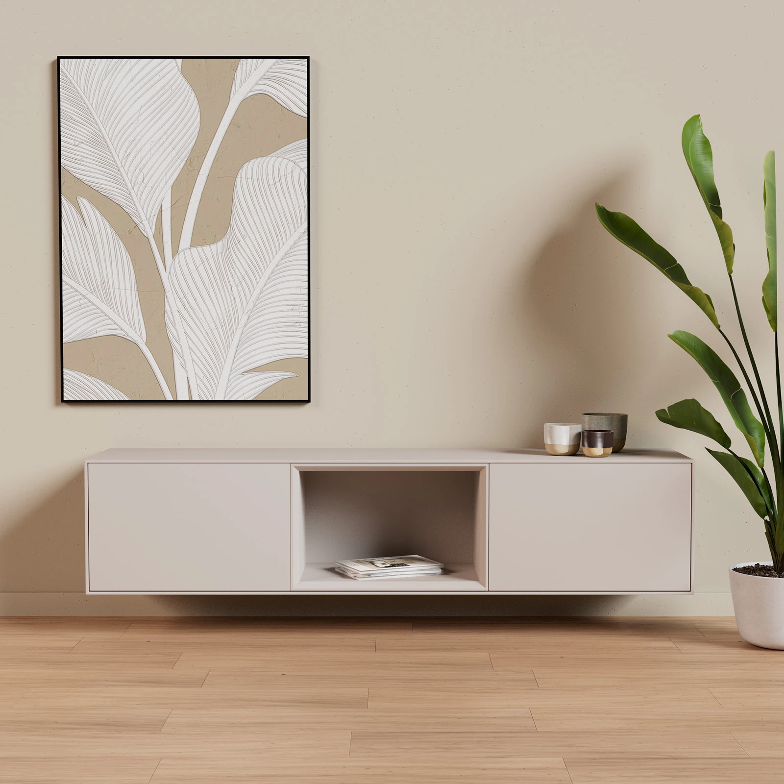TV Meubel Cement Greige 180cm Zwevend