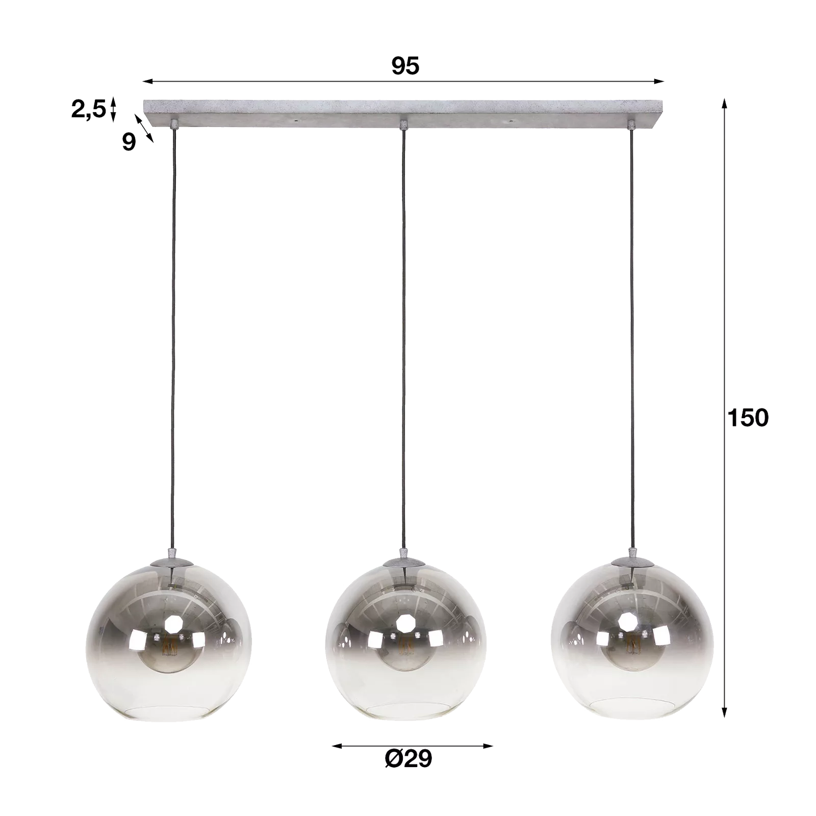 Hanglamp (3 lichts) Bubble