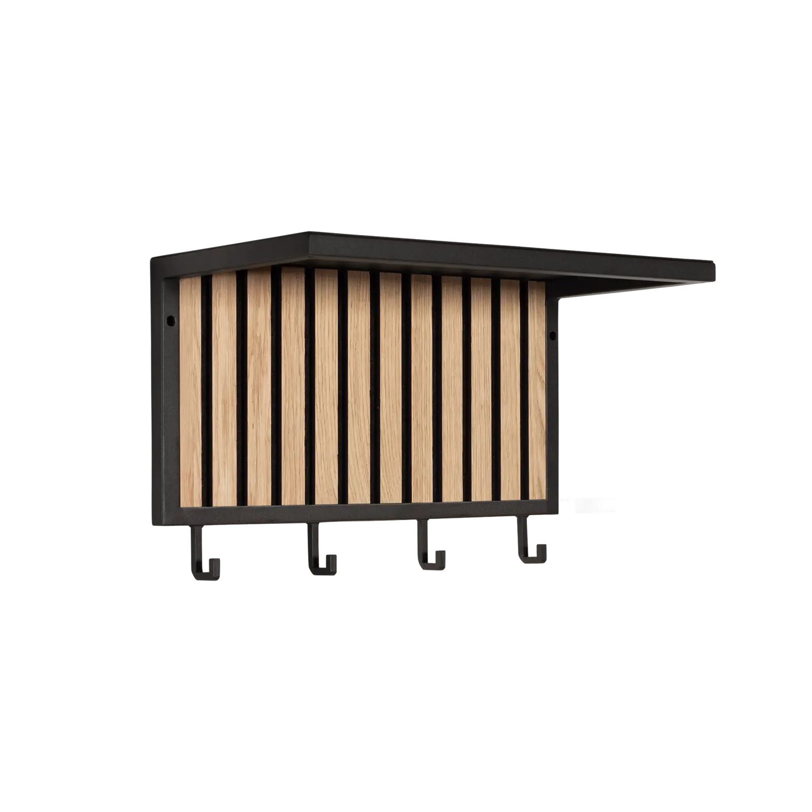 Kapstok Koen - 50 cm - 4 haken - metaal/hout