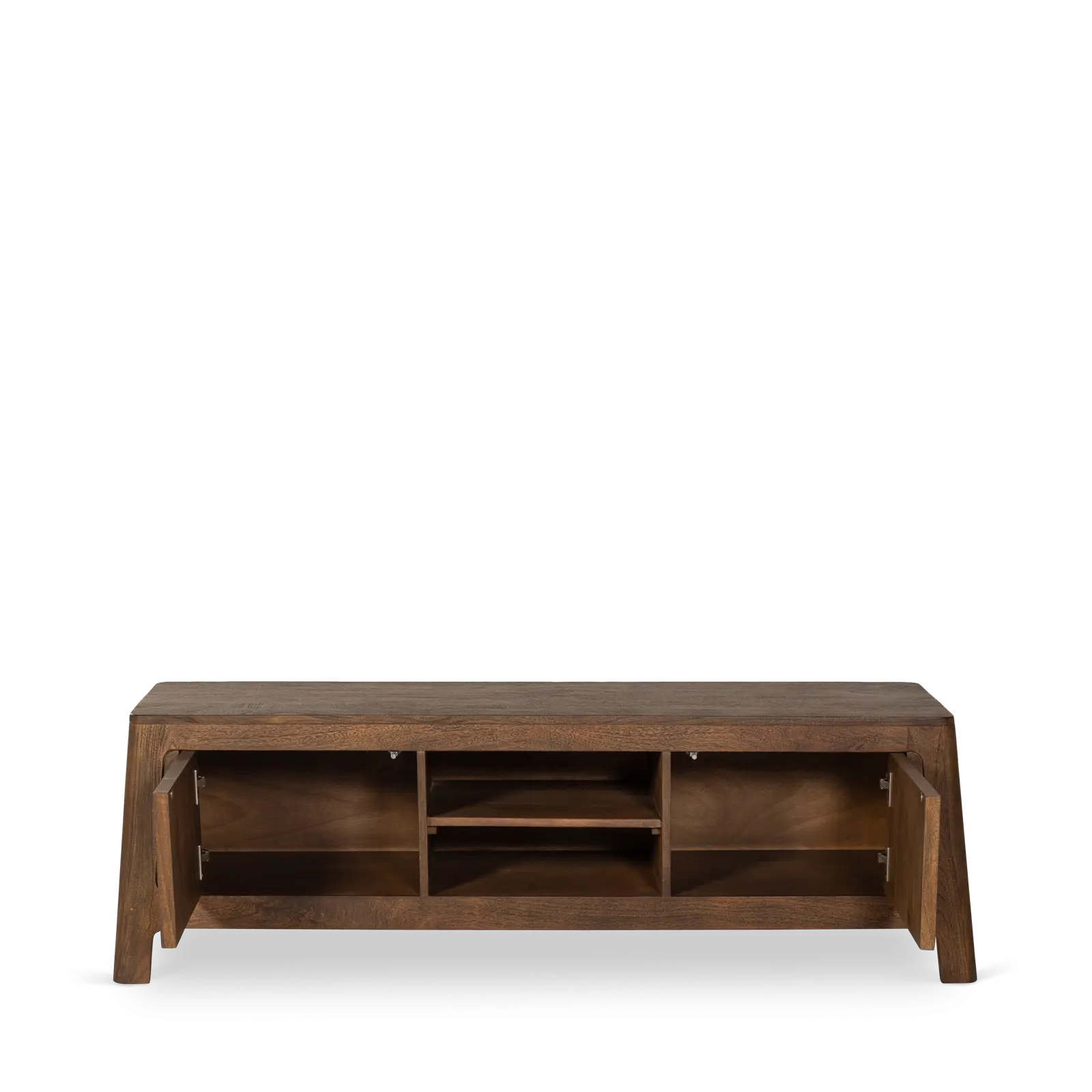 TV meubel Latara - 160 cm - Mangohout Cacao Bruin - 2 deuren, 2 vakken