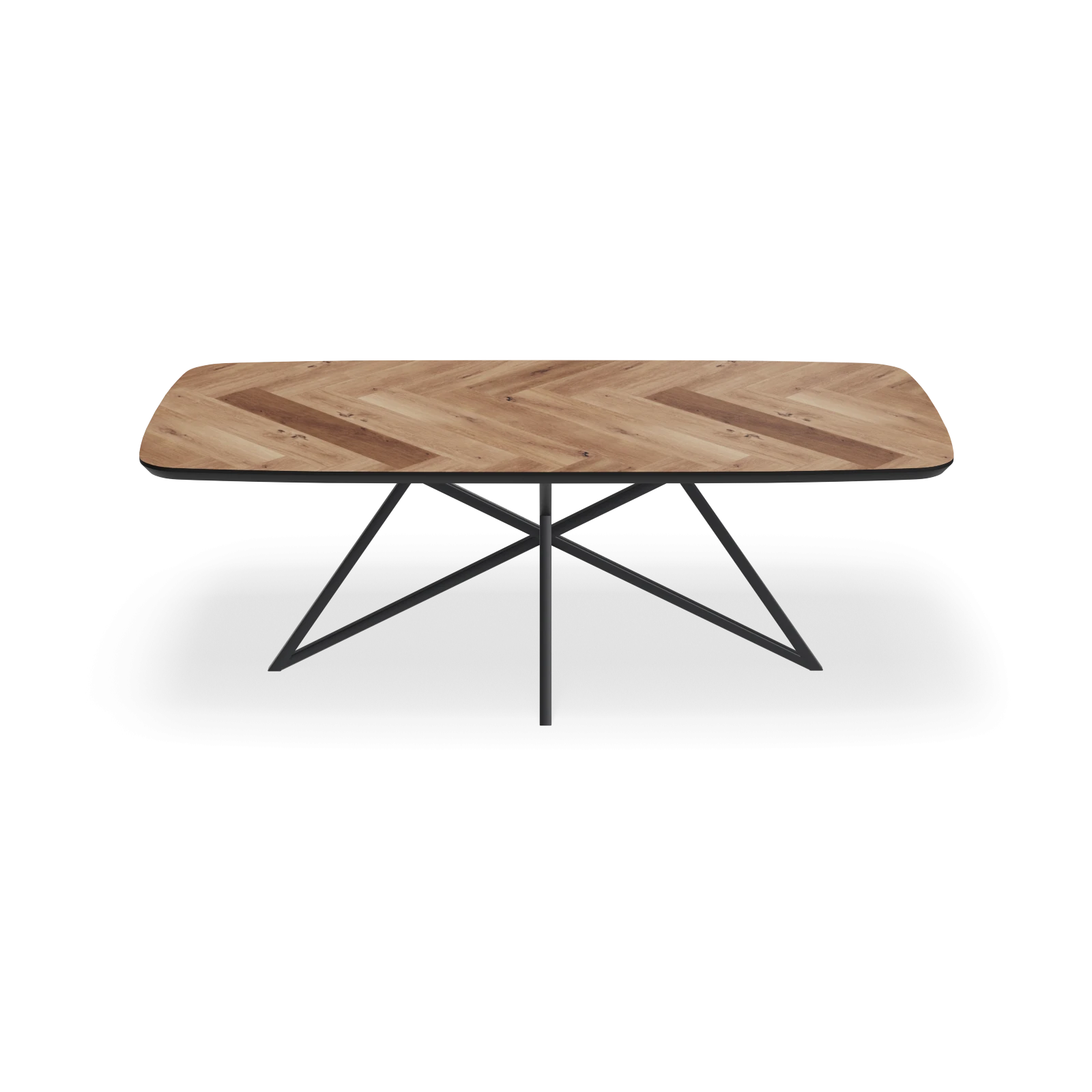 Eettafel Crosse - Deens Ovaal Eiken Visgraat Kiezel (220x100cm)