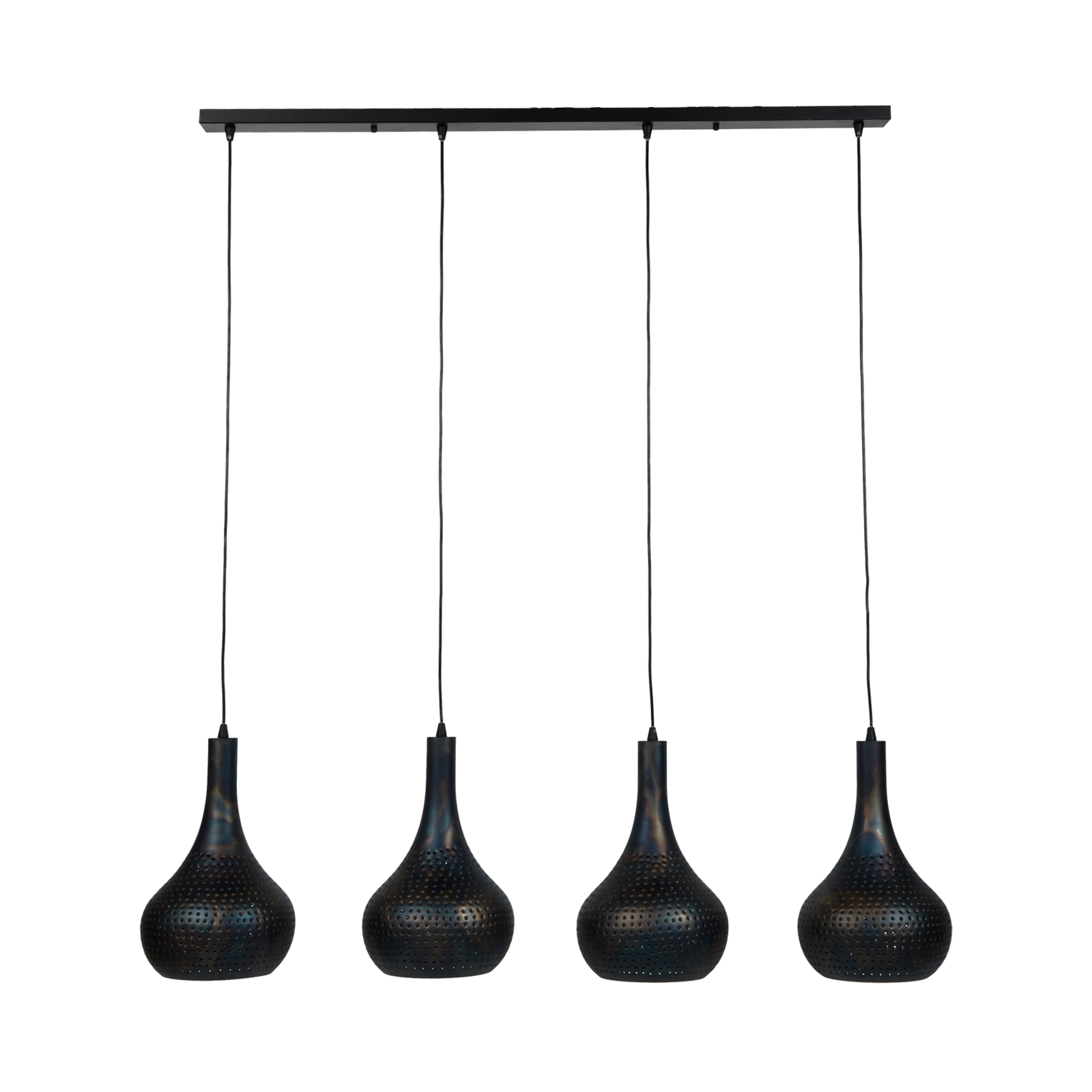 Hanglamp (4 lichts) Punch Kegel - Zwartbruin