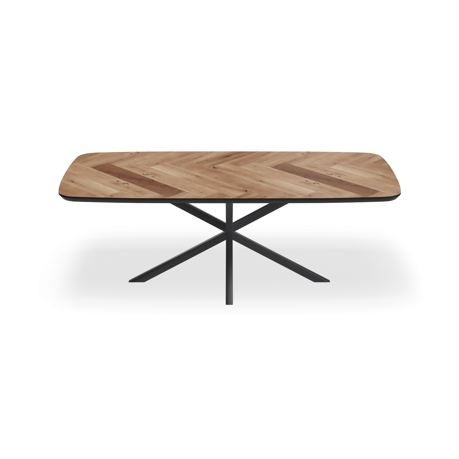 Eettafel North - Deens Ovaal Eiken Visgraat Kiezel (220x100cm)