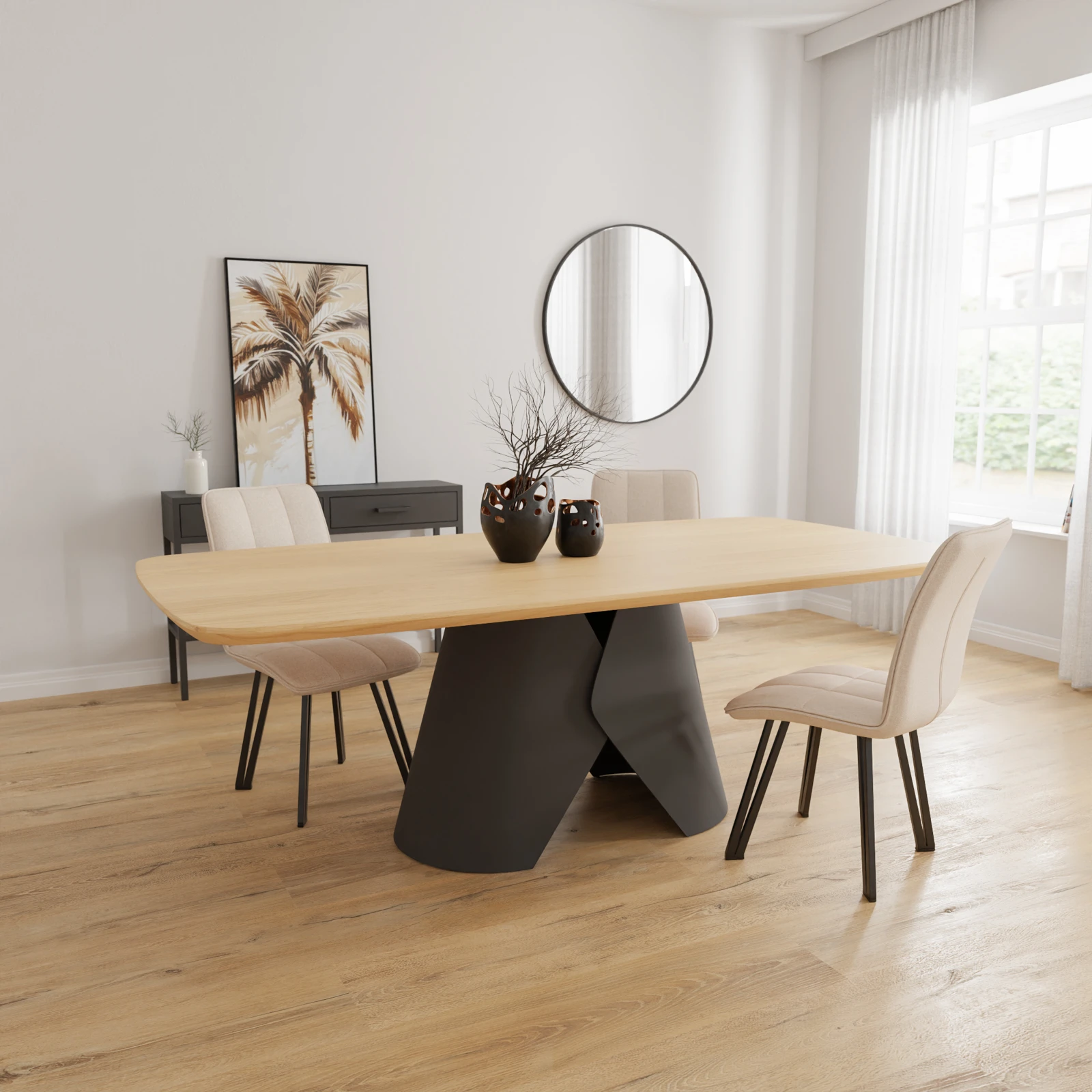 Eettafel Folded - Deens Ovaal Nature White (220x110cm)