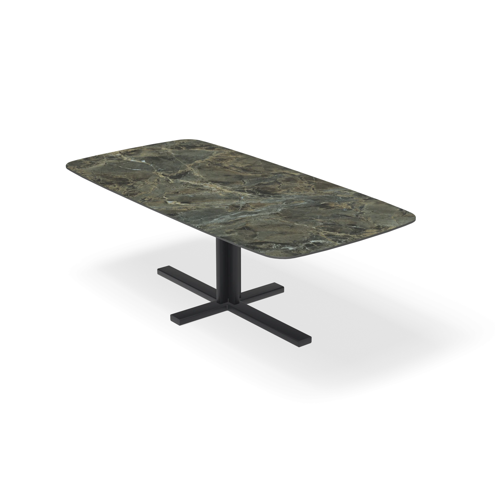 Eettafel Kolos - Deens Ovaal Keramiek Verda Borgogna Satin (220x110cm)