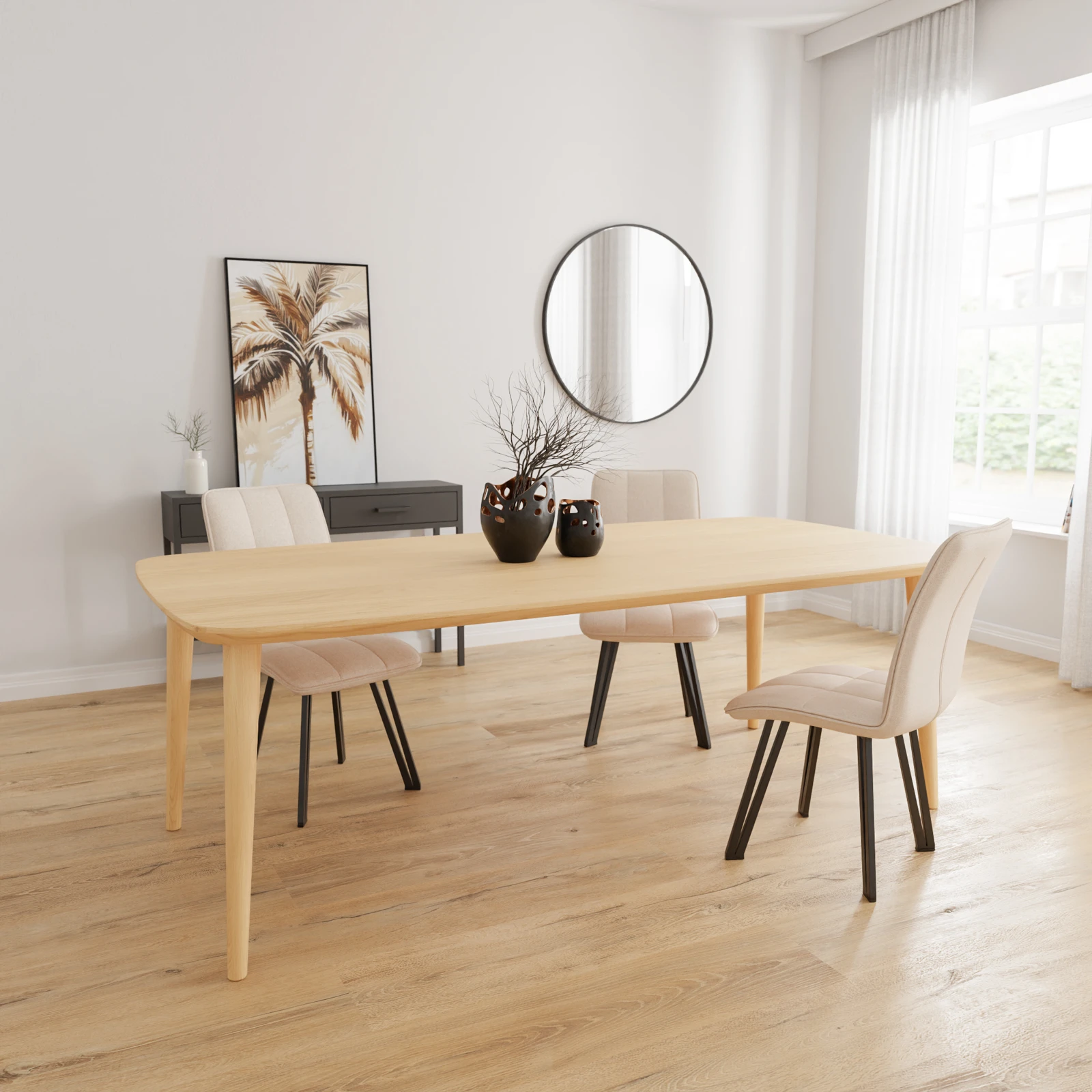 Eettafel Ava - Deens Ovaal Nature White (220x110cm)