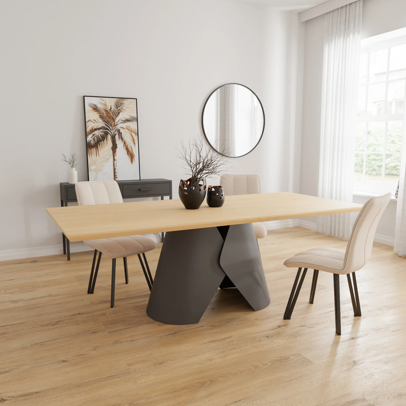 Eettafel Folded - Rechthoek Nature White (220x100cm)