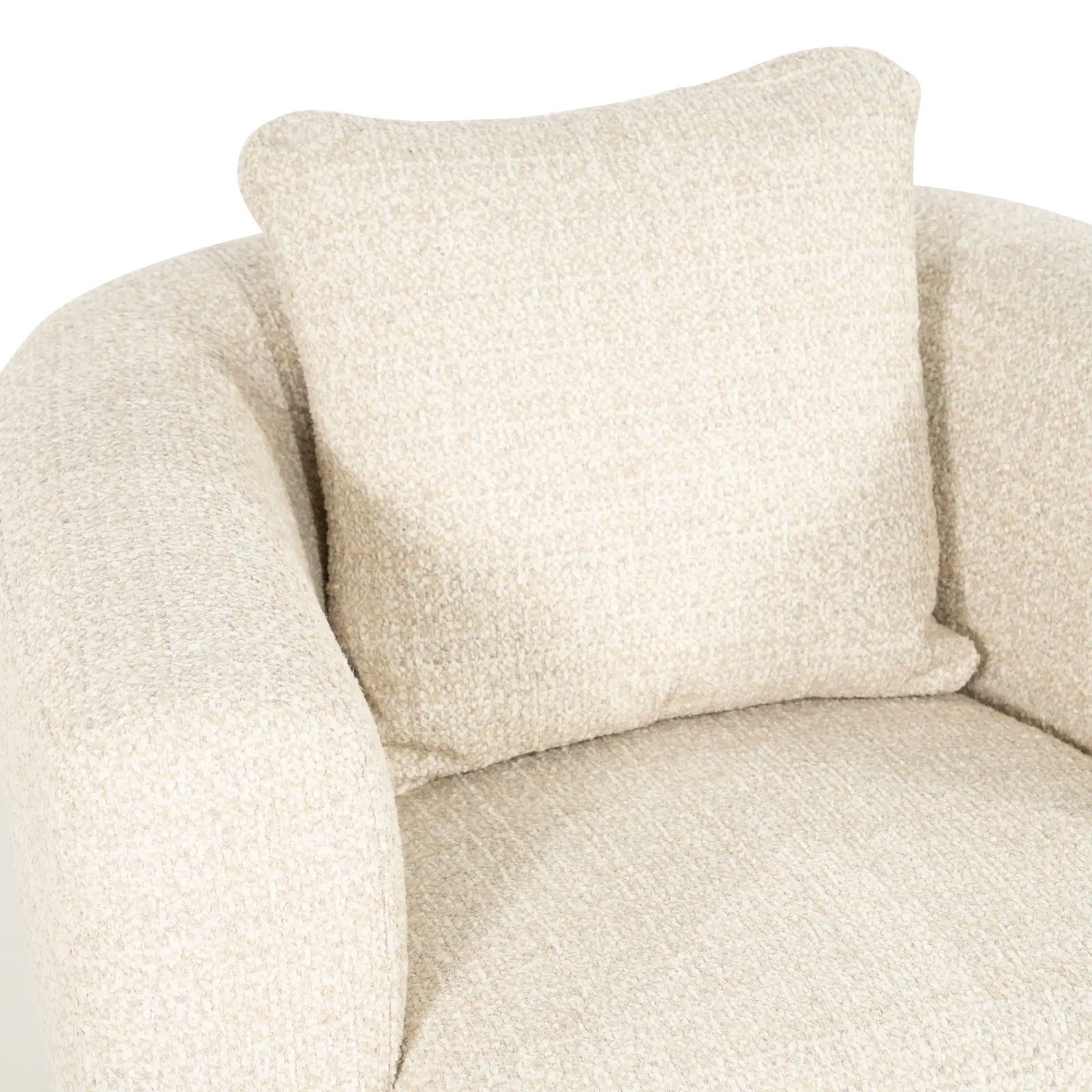 Fauteuil Jordan - draaibaar - stof Asti Beige - grof geweven - ronde vorm