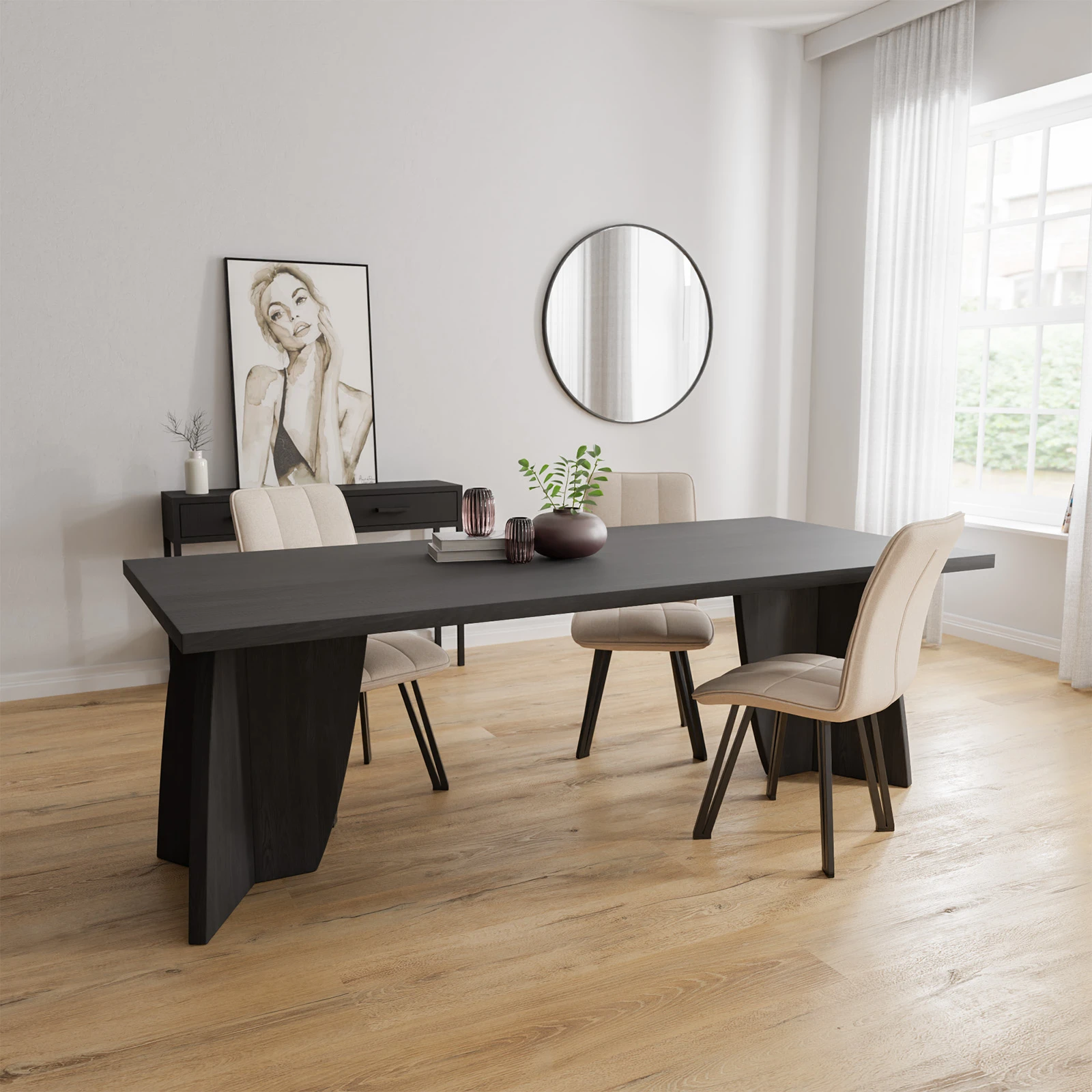 Eettafel Chizu - Rechthoek Black Sky (220x100cm)
