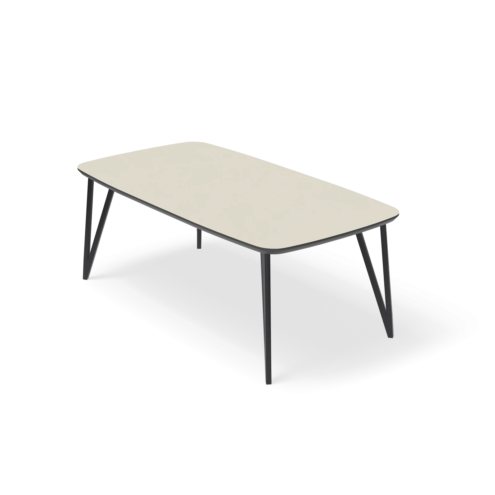 Eettafel Triangle - Deens Ovaal HPL Stone Beige (200x105cm)