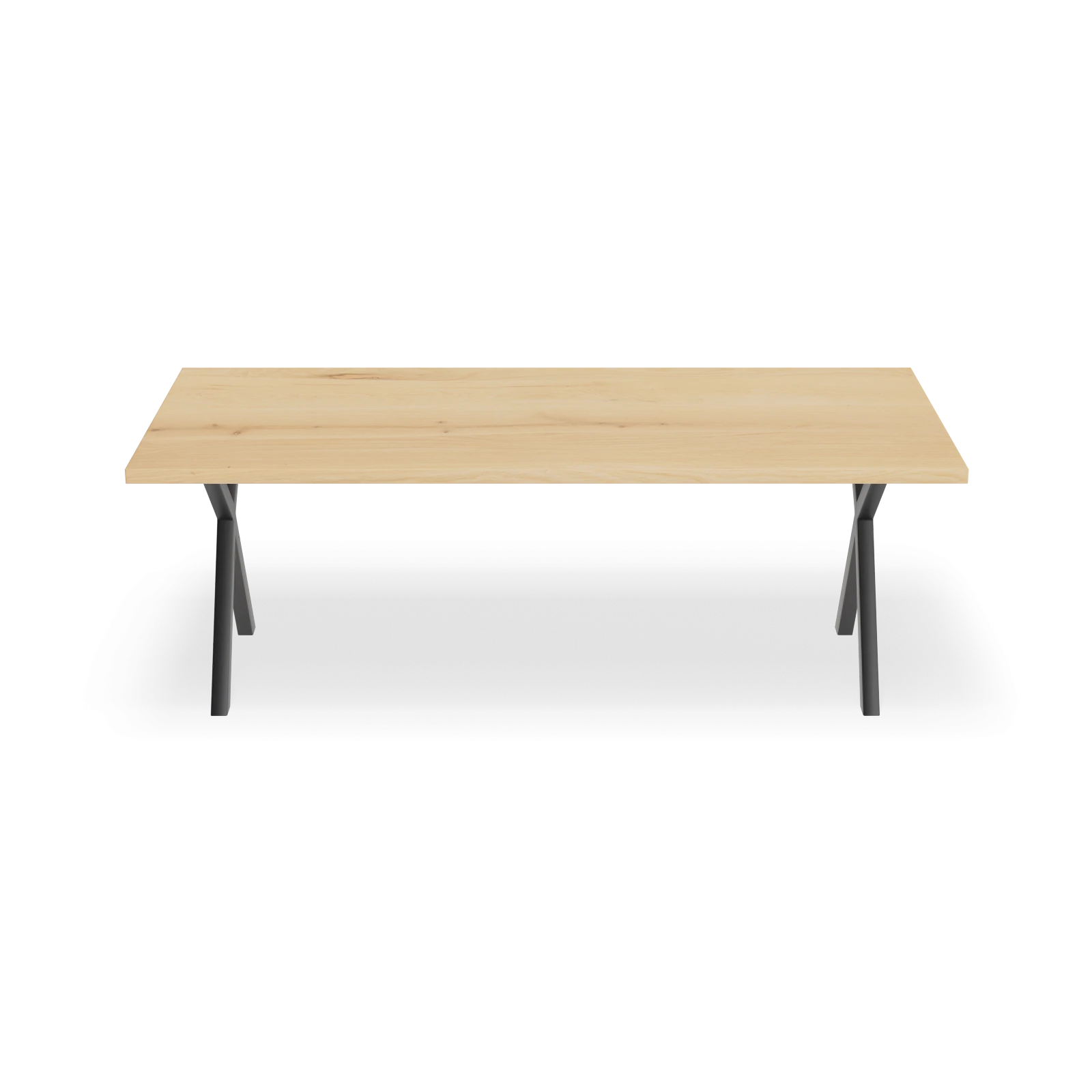Eettafel X poot (8x4cm) - Rechthoek Eiken Nature White (220x100cm)
