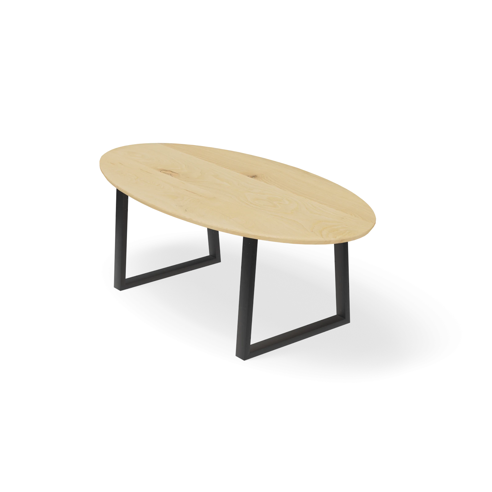 Eettafel U Poot(8x4cm) - Ovaal Eiken Nature White (220x110cm)