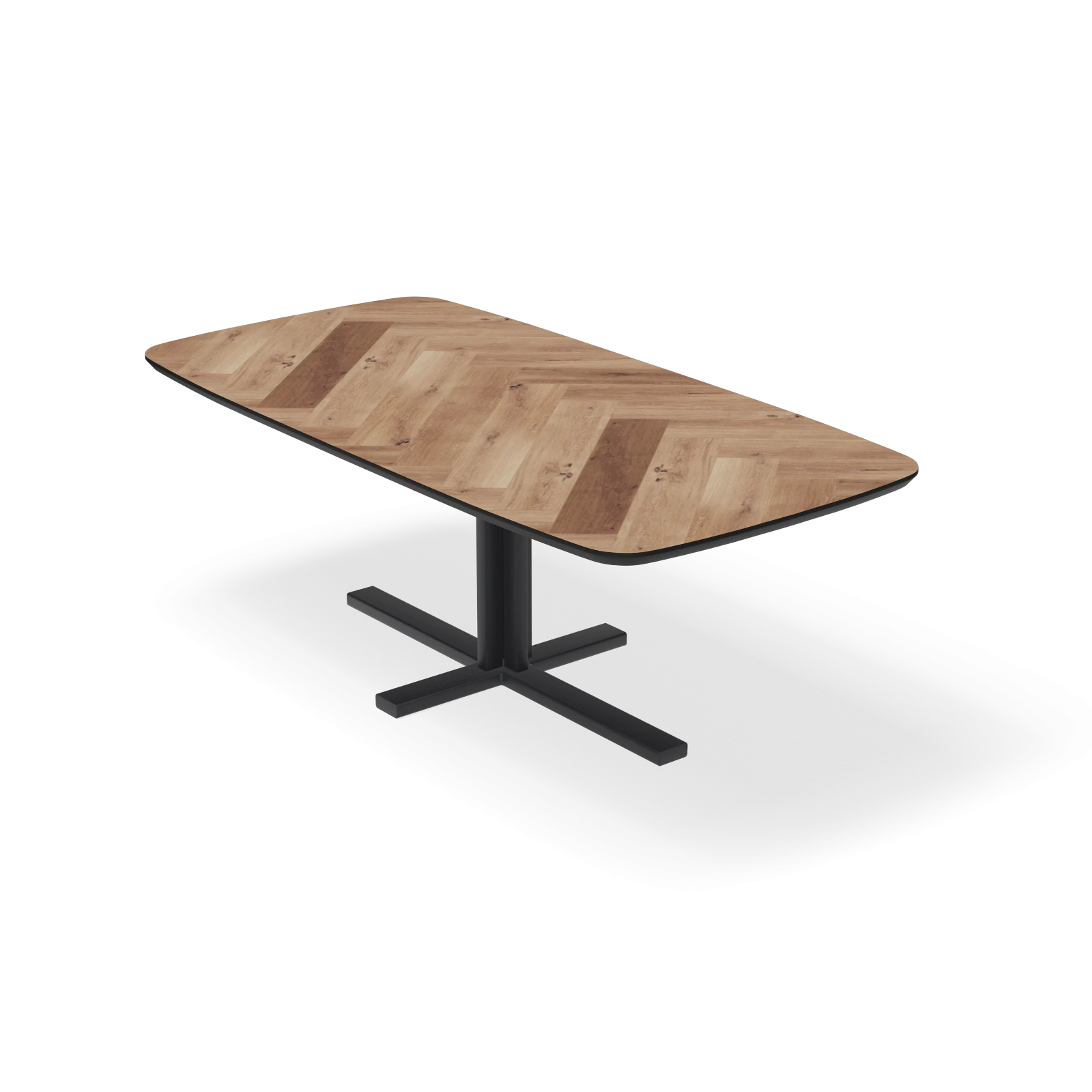 Eettafel Kolos - Deens Ovaal Eiken Visgraat Kiezel (220x100cm)