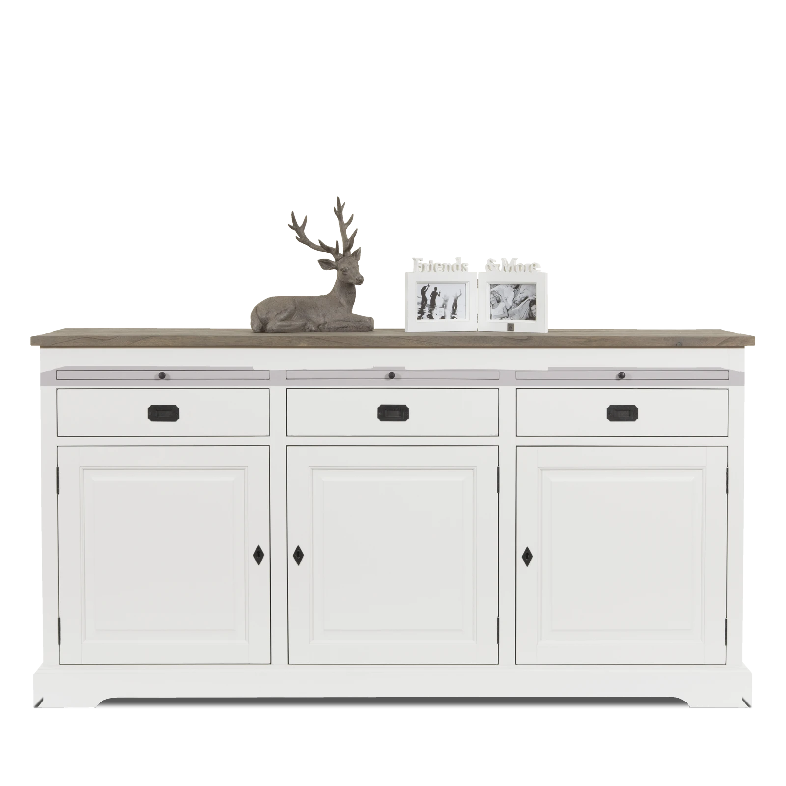 Dressoir (175cm) Lakewood - Clear/Mindi Donkerbruin