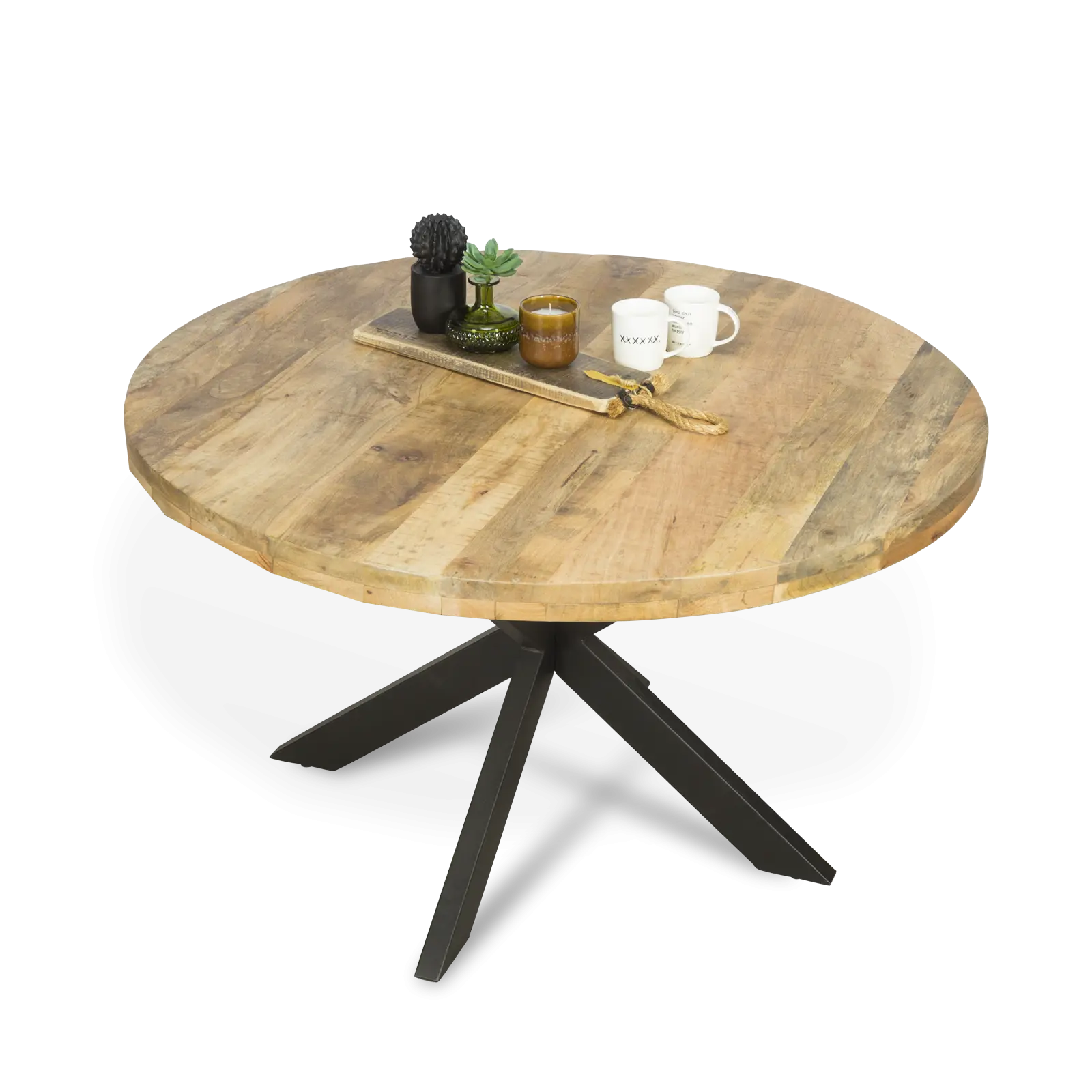 Eettafel Yucca - rond 120 cm - Mangohout Naturel - sale
