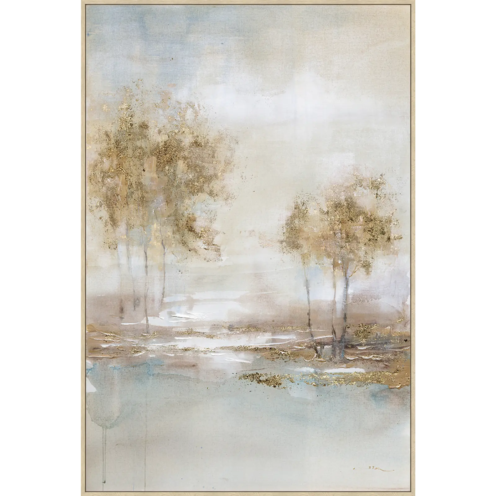 Schilderij Bomen - 80x120 cm - Pasteltinten
