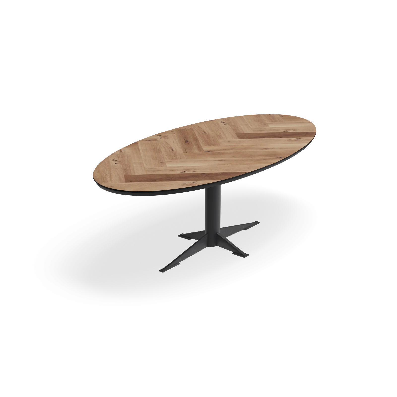 Eettafel Westfield - Ovaal Eiken Visgraat Kiezel (220x110cm)