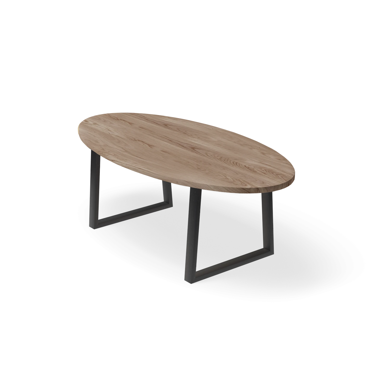 Eettafel U Poot(8x4cm) - Ovaal Eiken Kiezel (220x110cm)