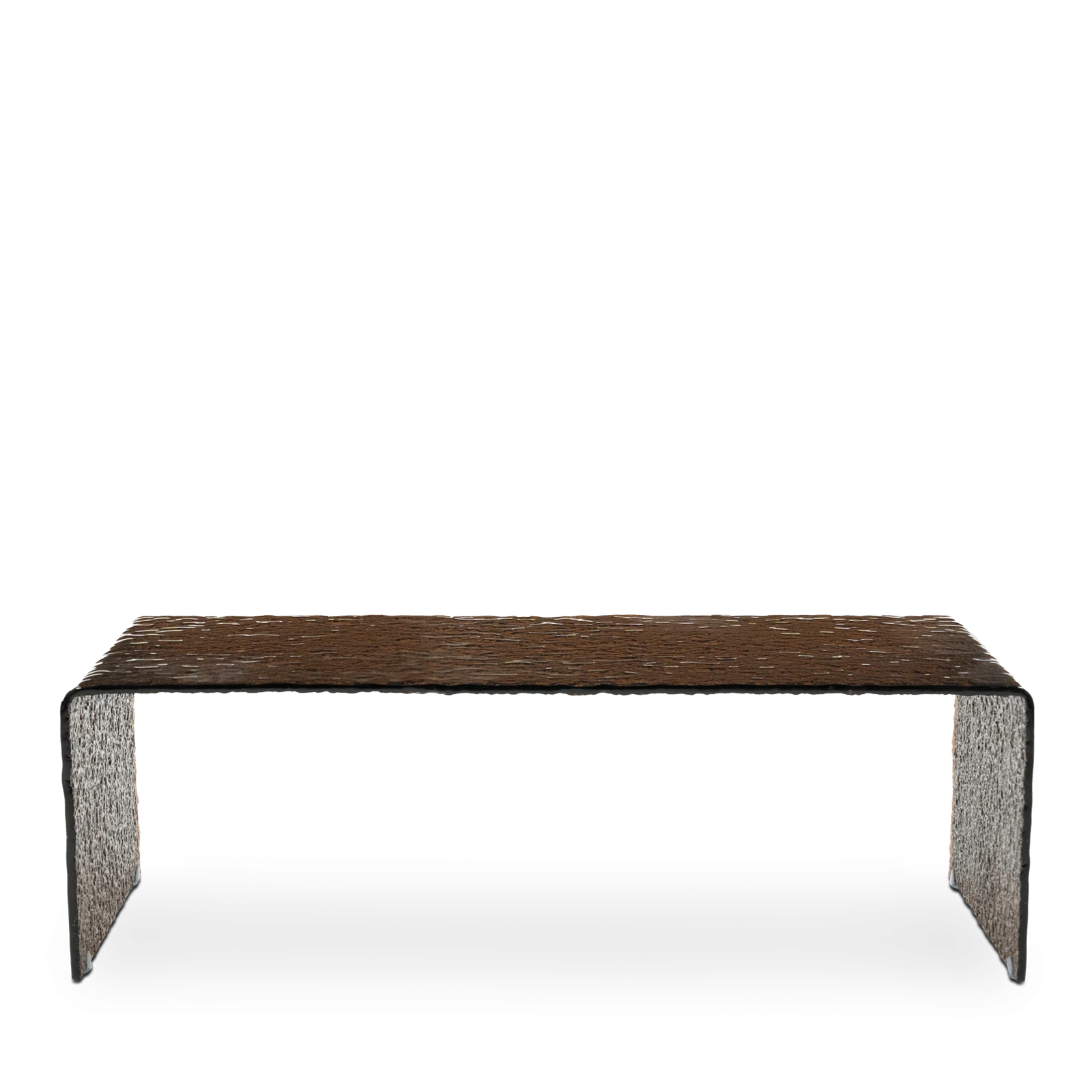 Salontafel (110x55cm) Ripple - Bruin glas