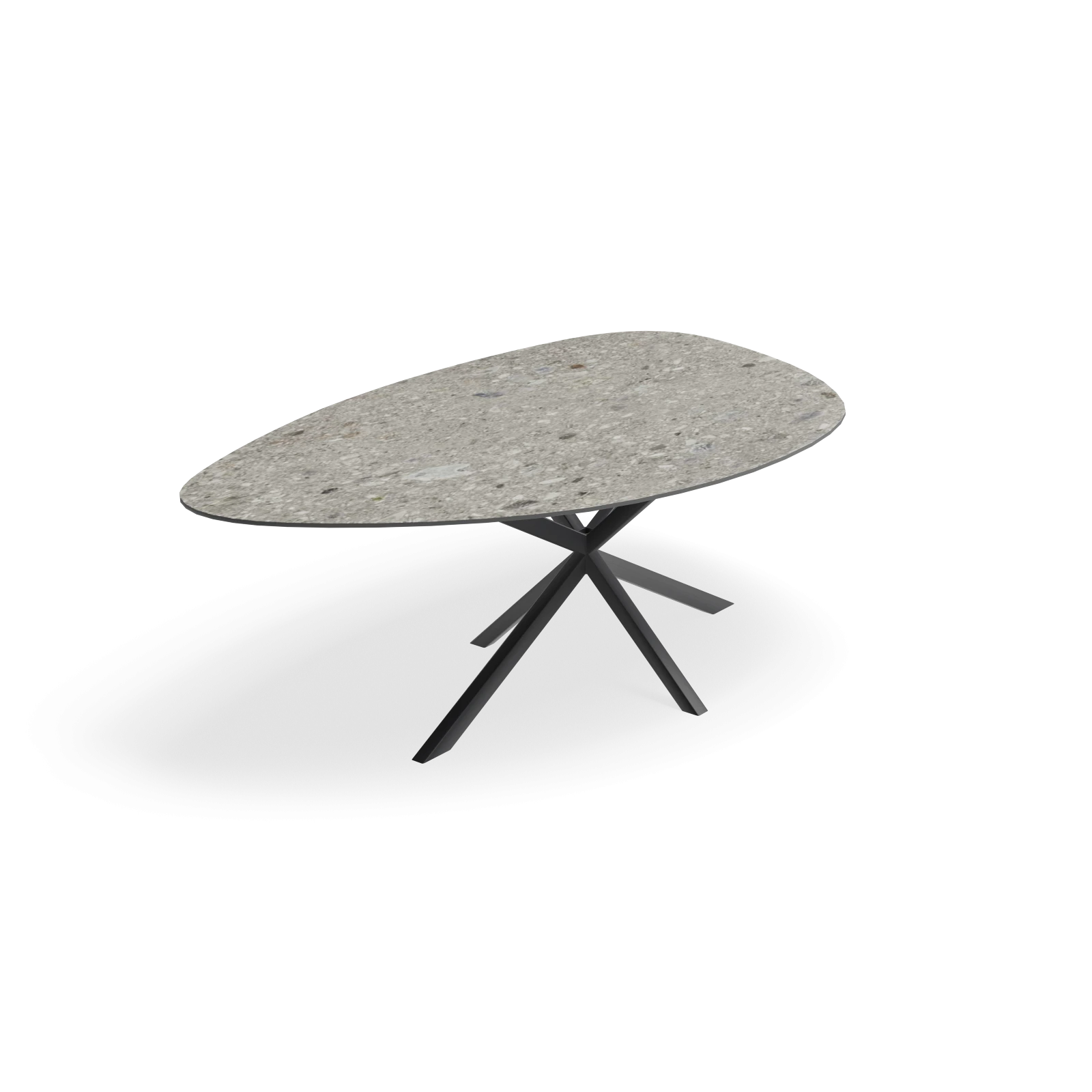 Eettafel North - Kiezel Keramiek Stone Look Ceppo di Grey Natur Satin (200x120cm)