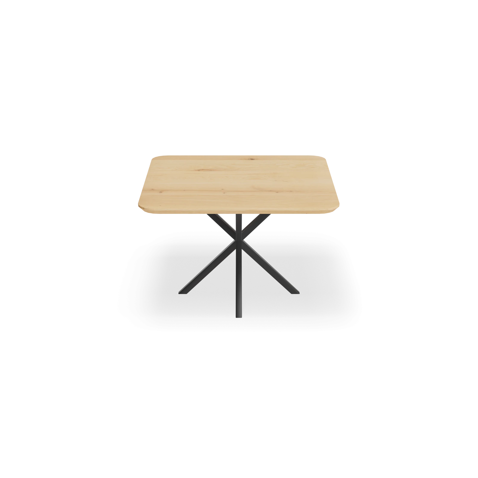 Eettafel North - Vierkant afgeronde hoek Eiken Nature White (120x120cm)