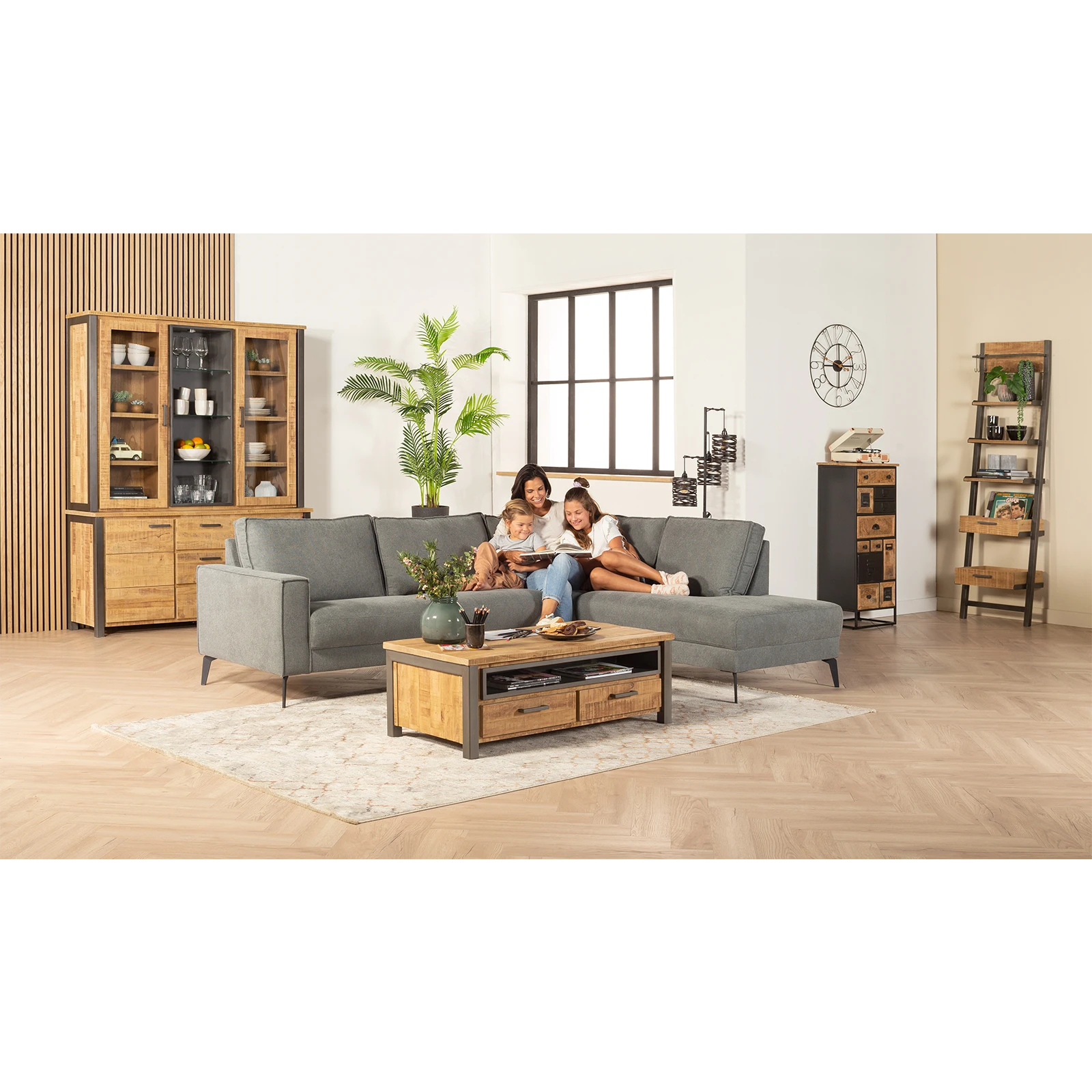 Salontafel Steelwood - Seasoned Brown/Metaal Zwart