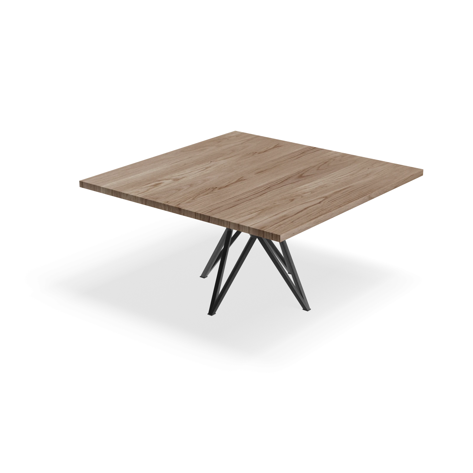 Eettafel Crosse - Vierkant Eiken Kiezel (150x150cm)
