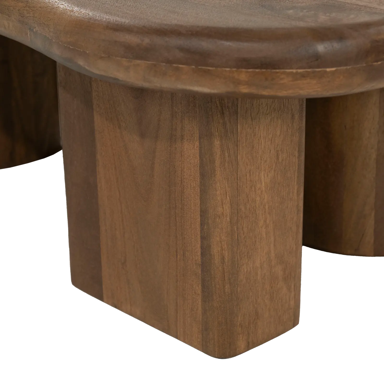 Salontafel set van 2 Yuo - organische vorm 100x80 cm - Mangohout Lichtbruin