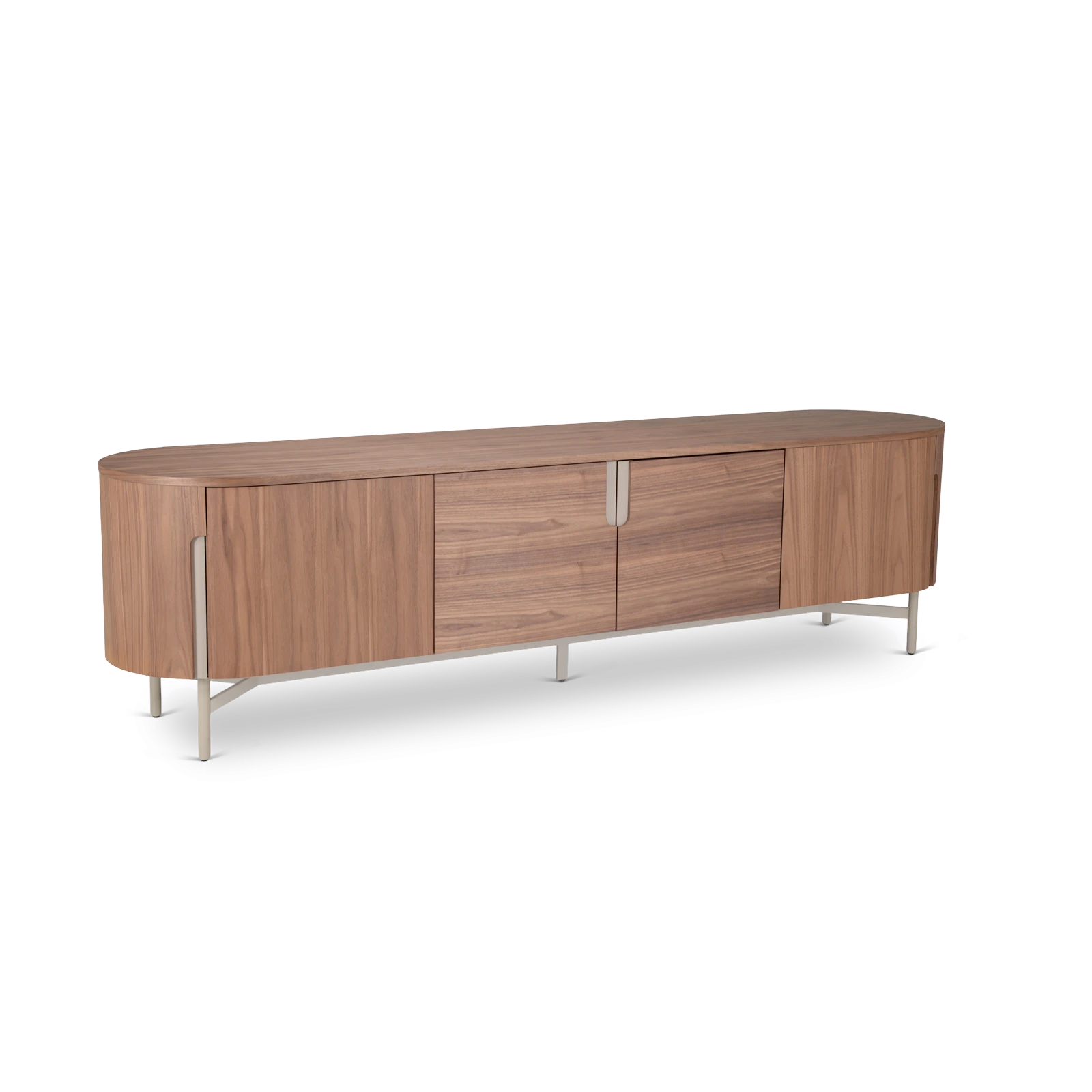 TV dressoir (poot: creme) Fidenza - Walnoot 