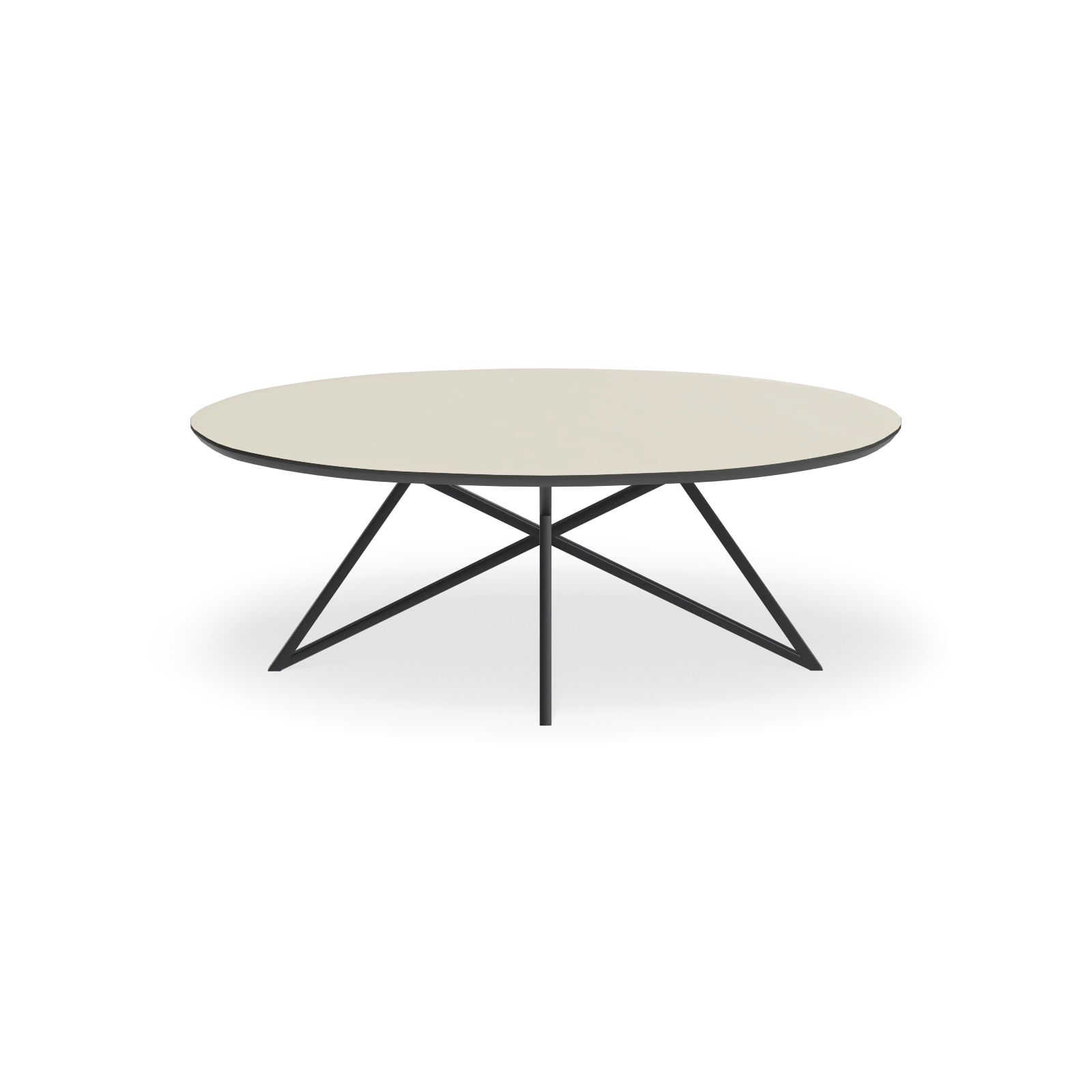 Eettafel Crosse - Ovaal HPL Stone Beige (200x105cm)