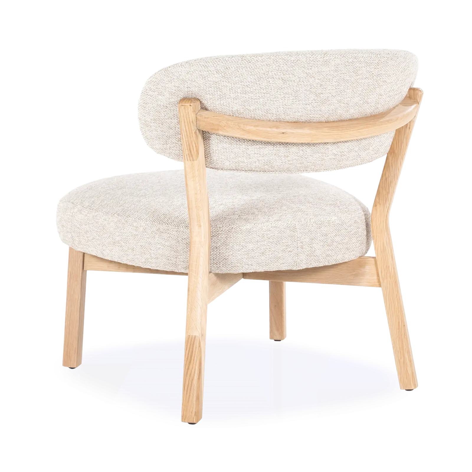 Fauteuil Mikky - stof Moon Taupe - poot eiken naturel - Japandi