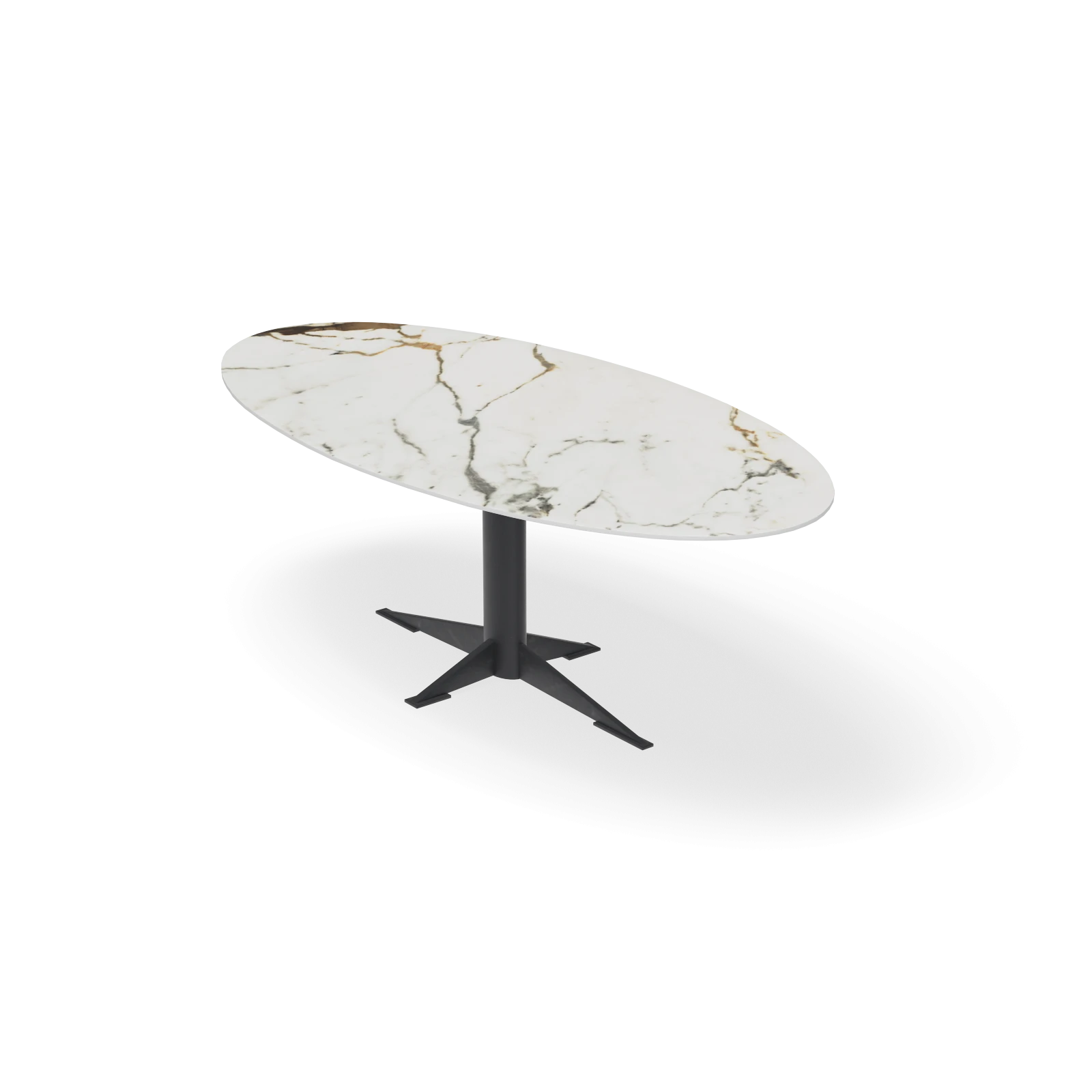 Eettafel Westfield - Ovaal Keramiek Golden White Satin (220x110cm)
