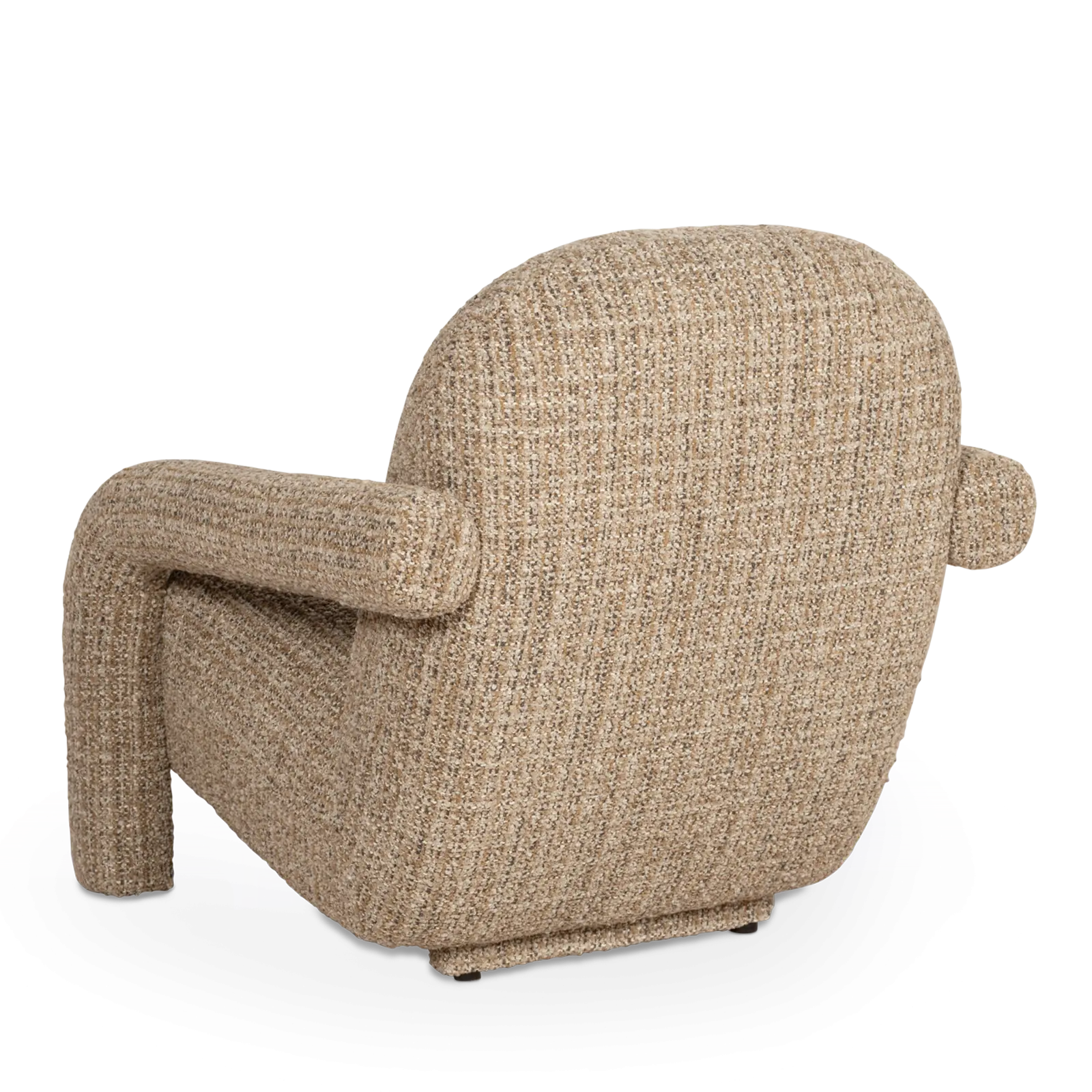Fauteuil Monica - stof Asti Taupe - grof geweven - organische vorm