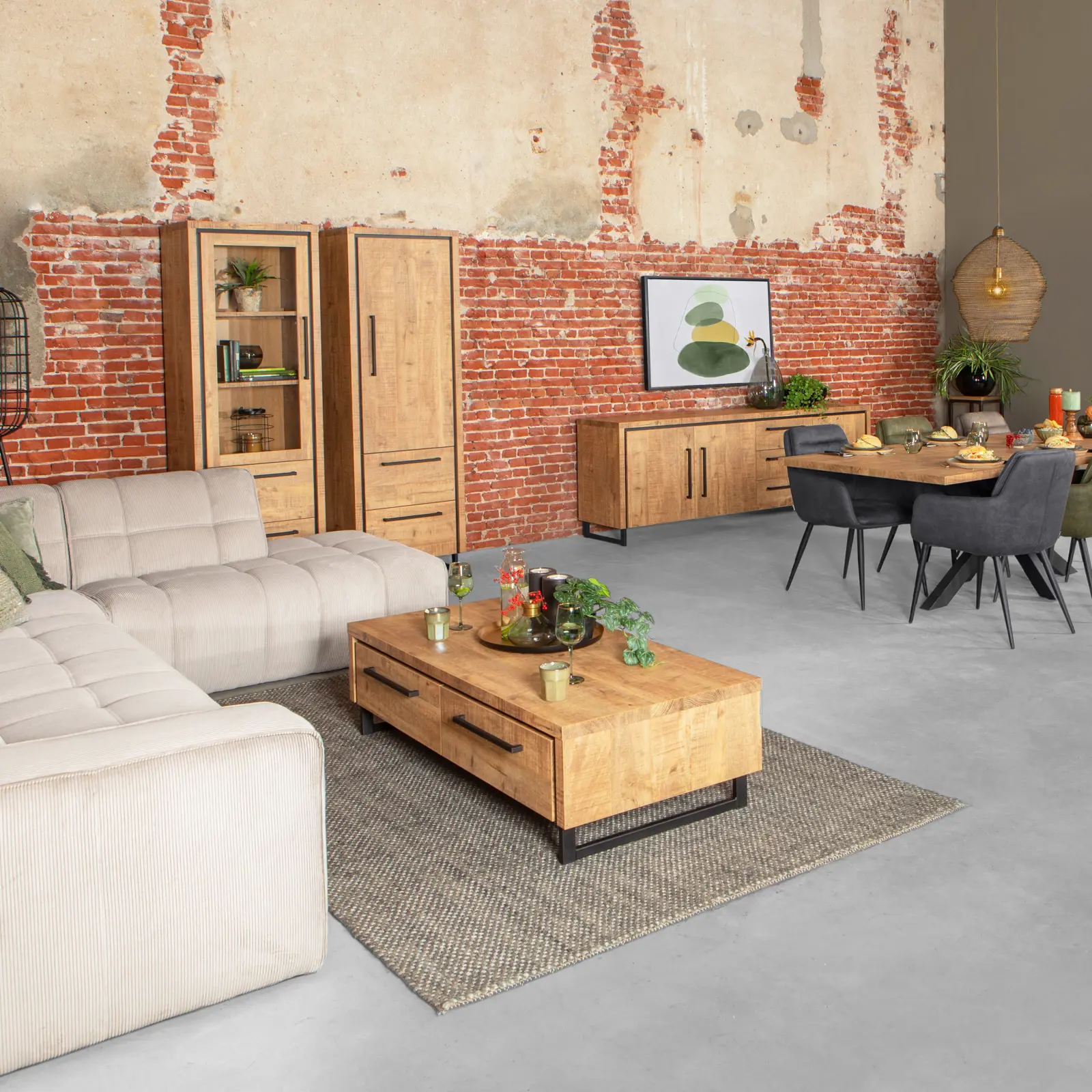 Salontafel Sheridan - 135x67 cm - Lamulux Mango - 2 laden
