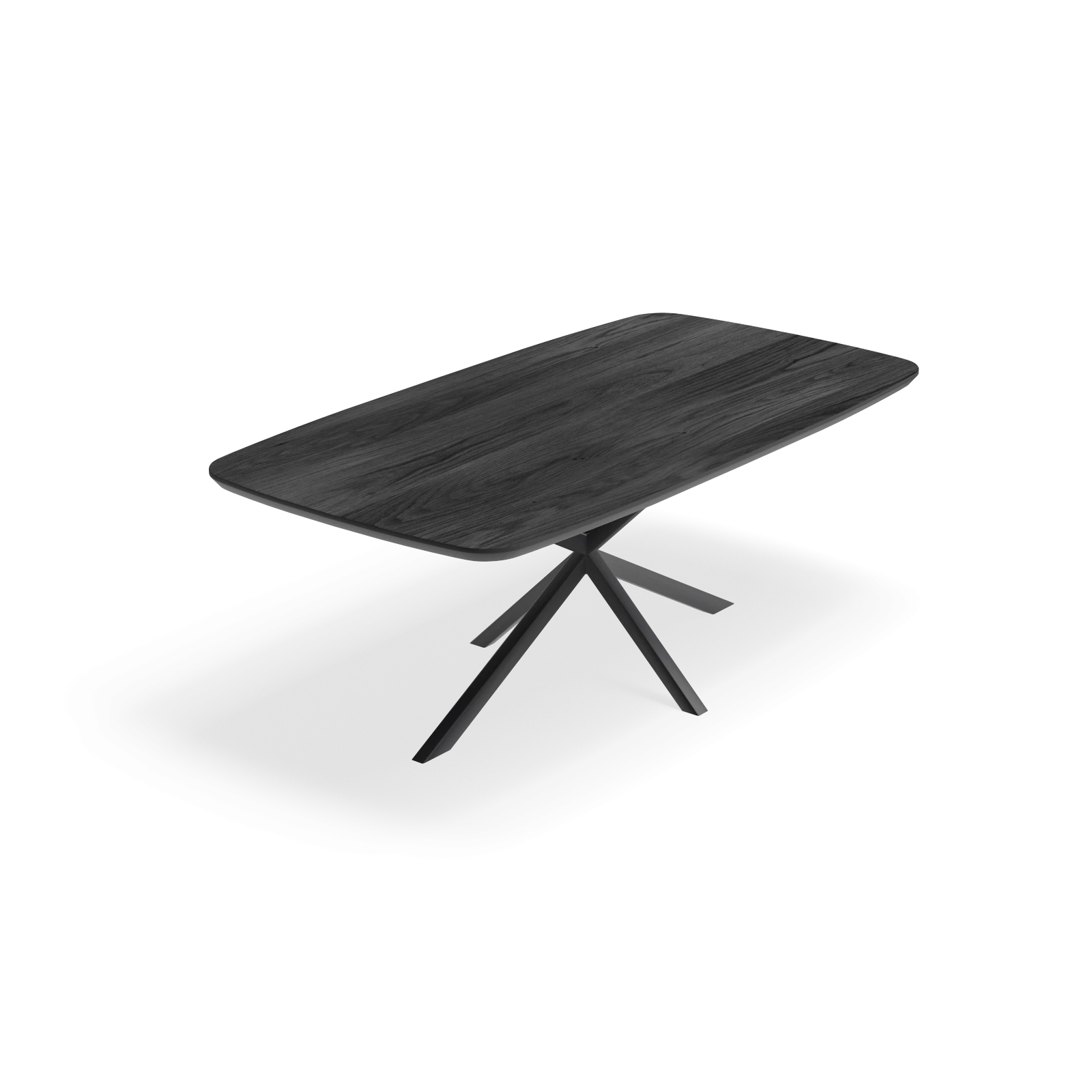 Eettafel North - Deens Ovaal HPL Houtlook zwart (200x105cm)