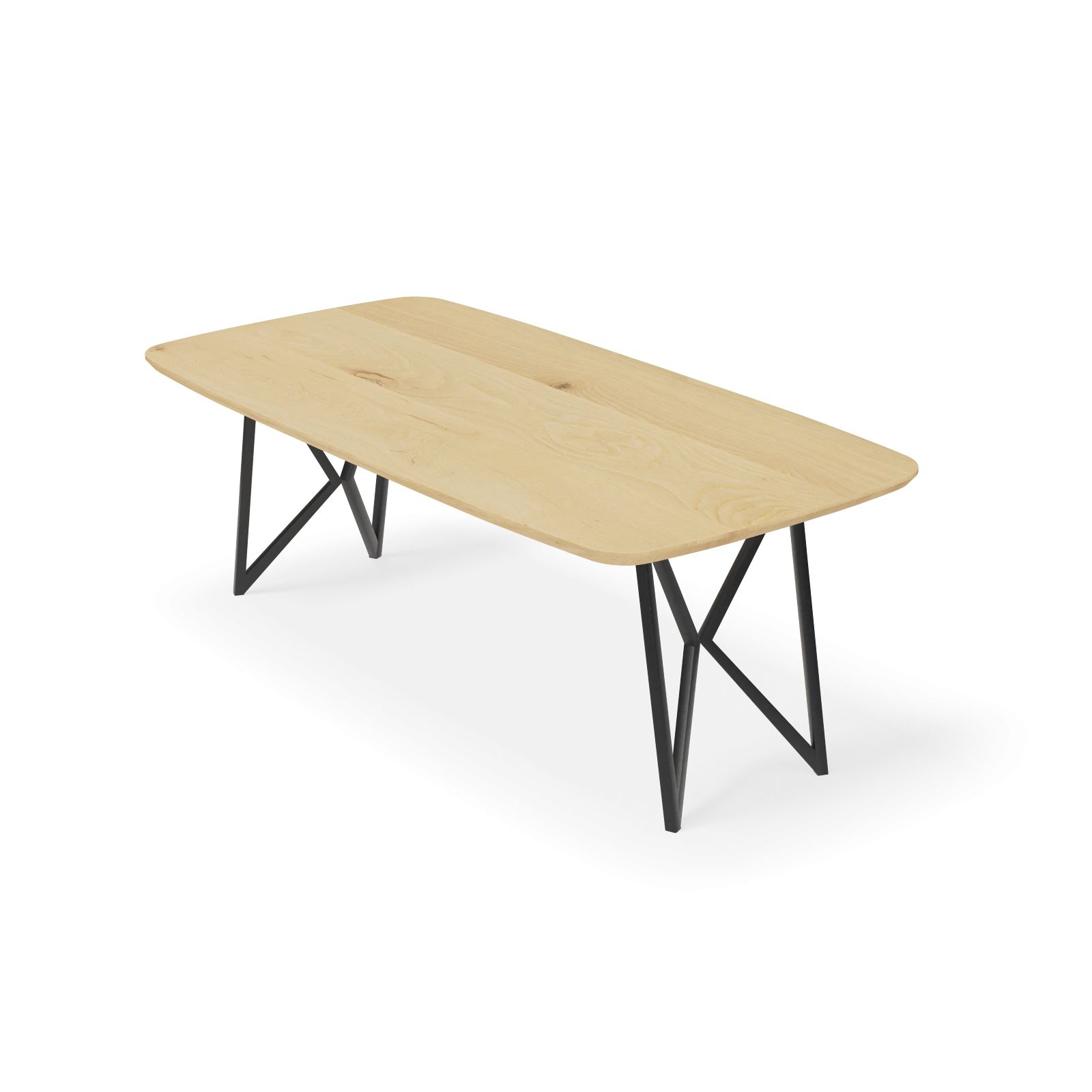 Eettafel Crosse Los - Deens Ovaal Eiken Nature white (220x110cm)