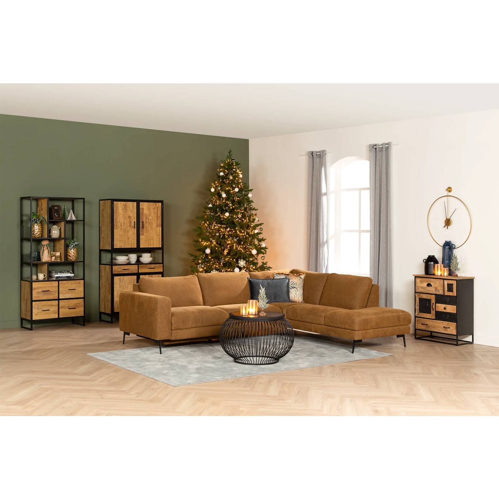 Opbergkast (2 deuren) Breeze - Seasoned Brown/Metaal Zwart