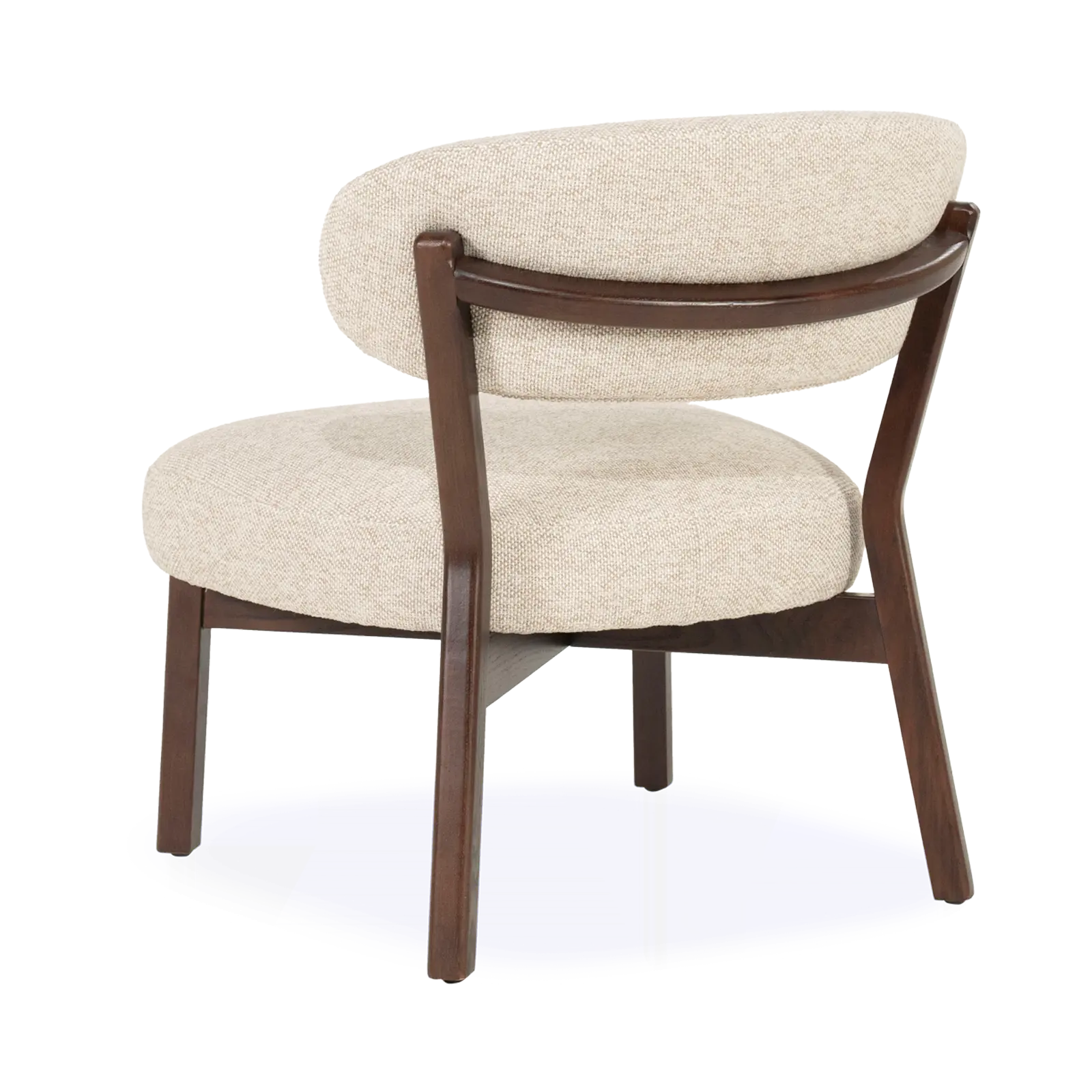 Fauteuil Mikky - stof Moon Taupe - poot eiken donkerbruin - Japandi