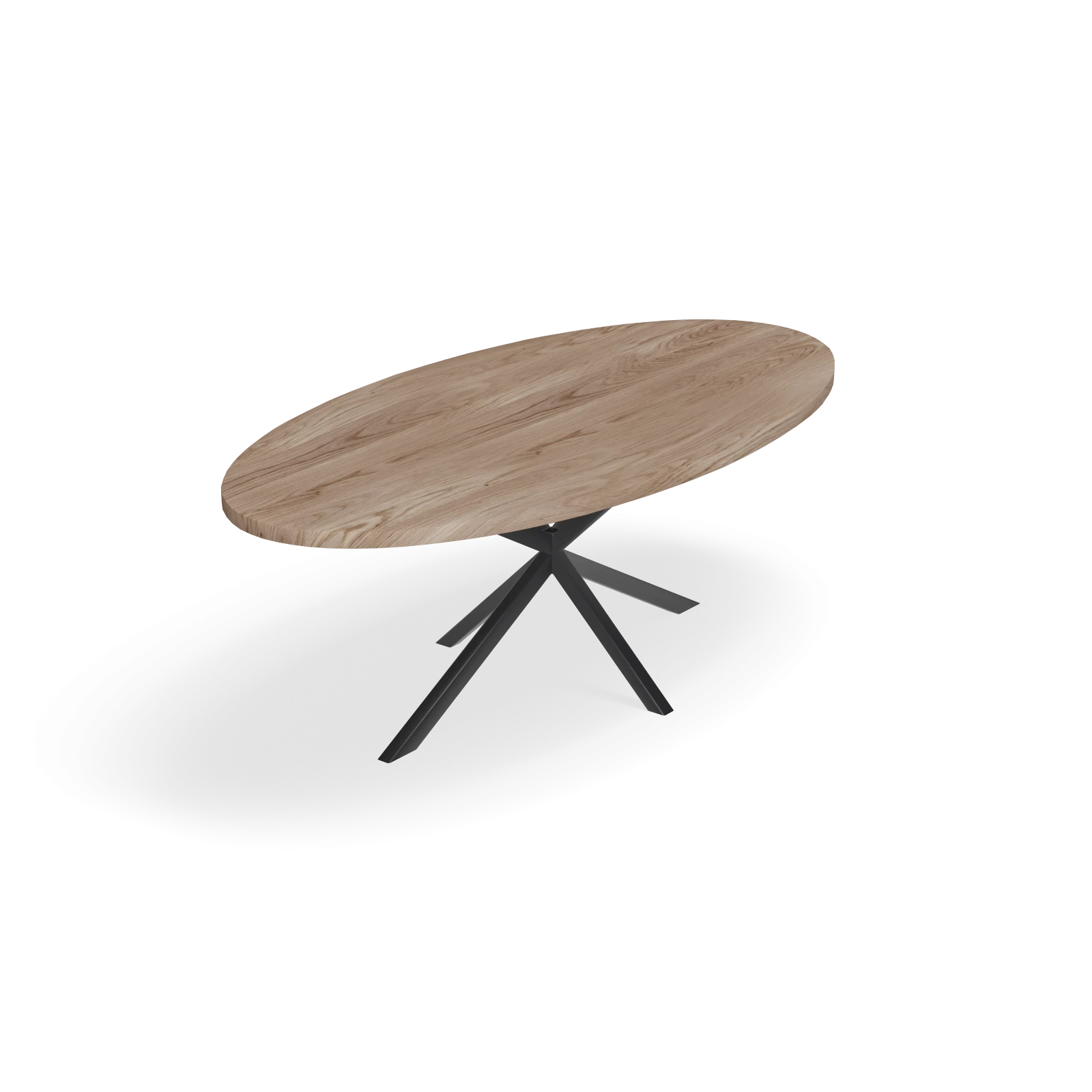 Eettafel North - Ovaal Eiken Kiezel (220x110cm)
