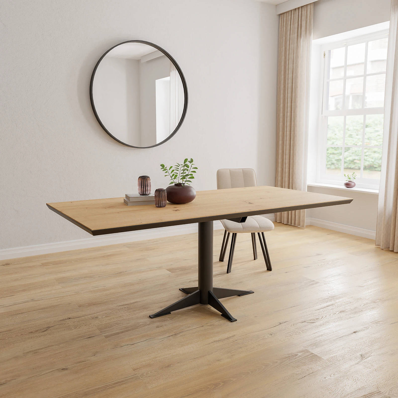 Eettafel Westfield - Rechthoek HPL Houtlook Naturel (200x100cm)