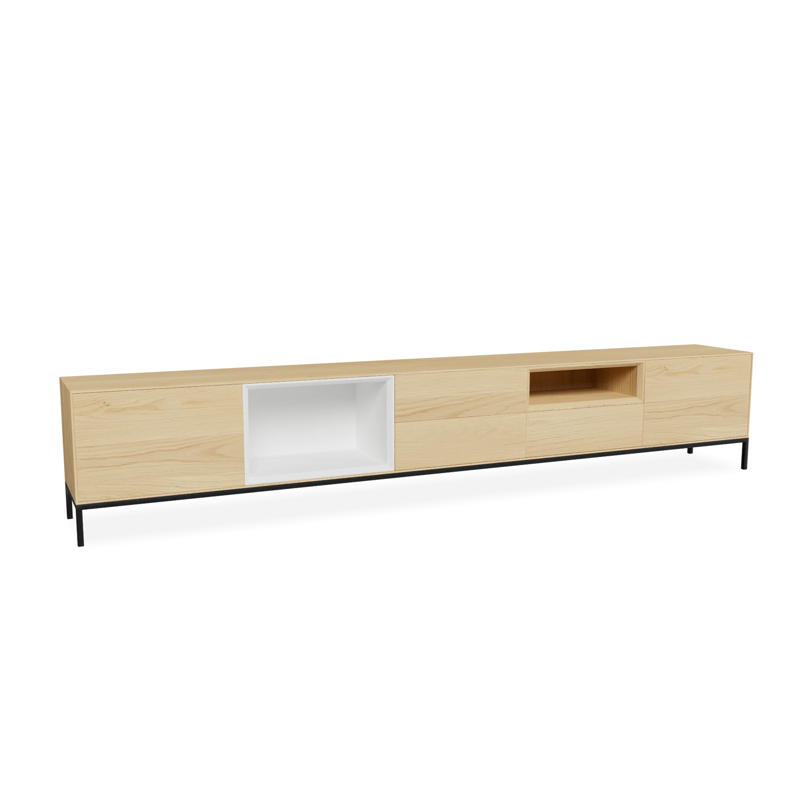 TV Meubel Nature White 300cm Poot