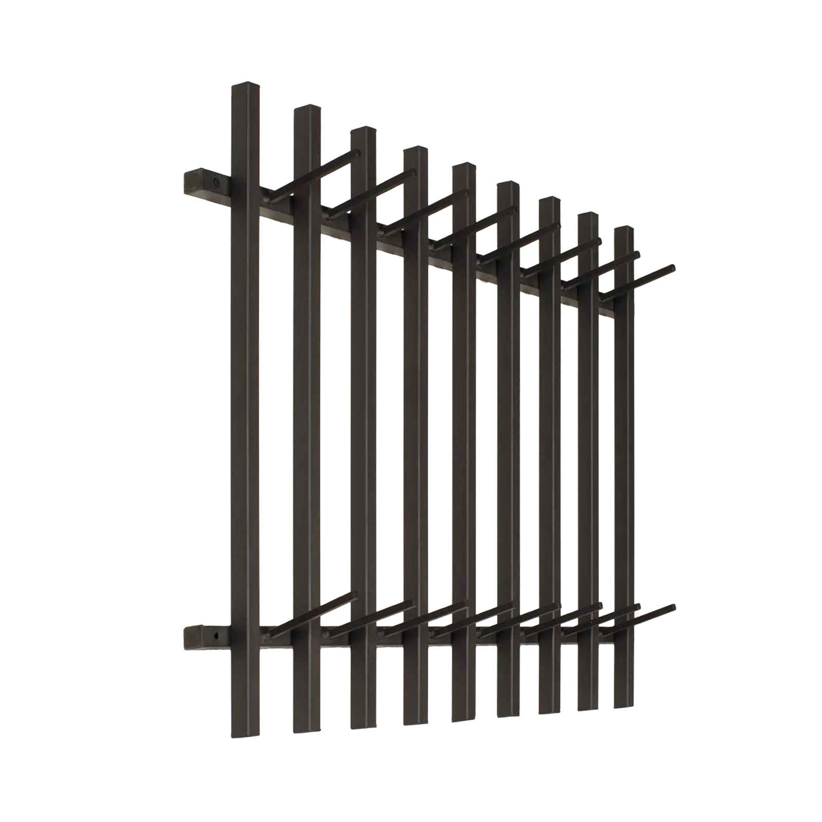 Kapstok Kira - 90 cm - 16 (2x8) haken - metaal Zwart