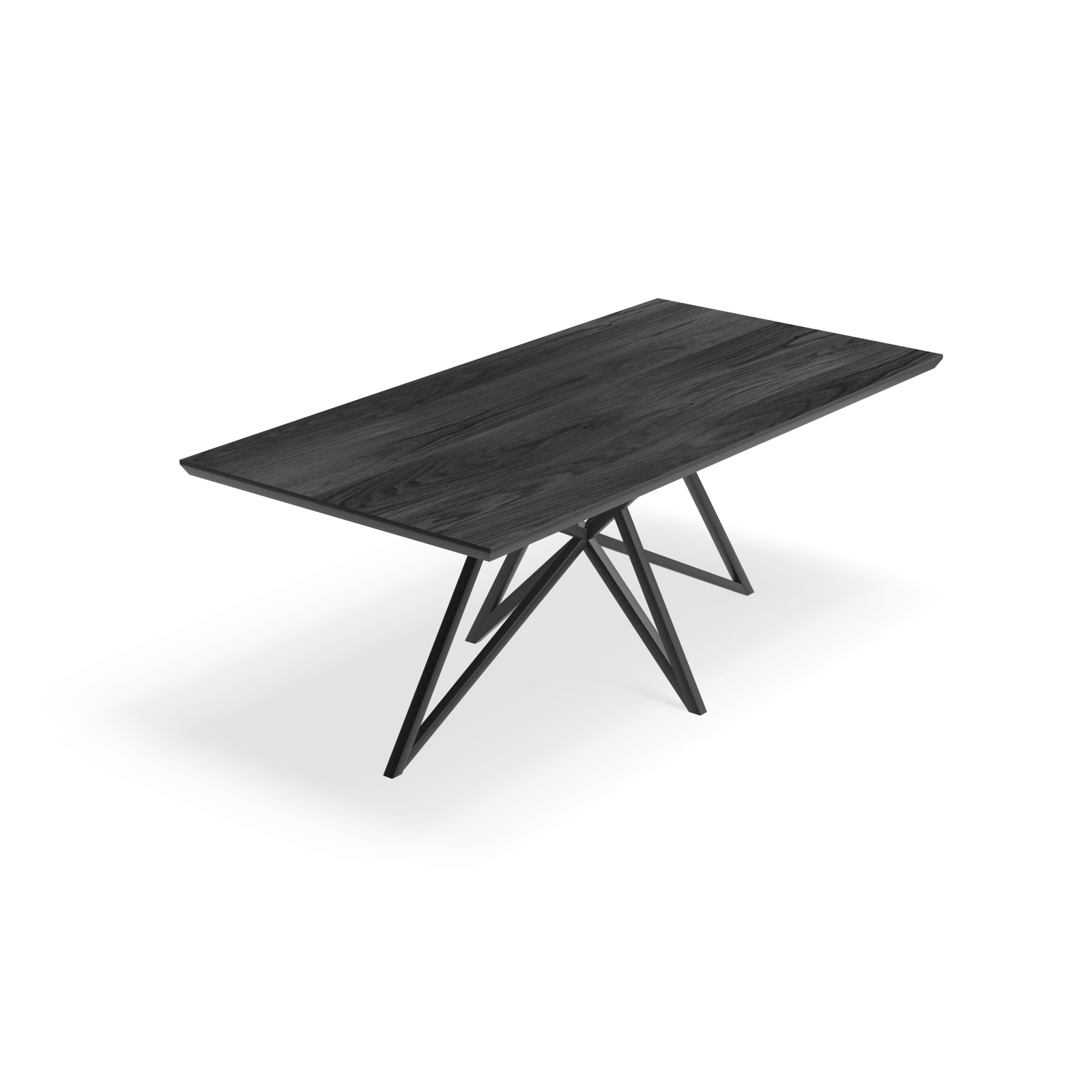 Eettafel Crosse - Rechthoek HPL Houtlook zwart (200x100cm)