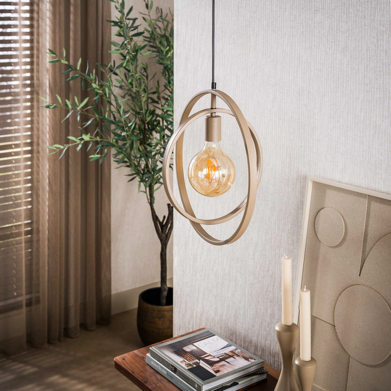 Hanglamp Turn Around (1 licht) - Beige