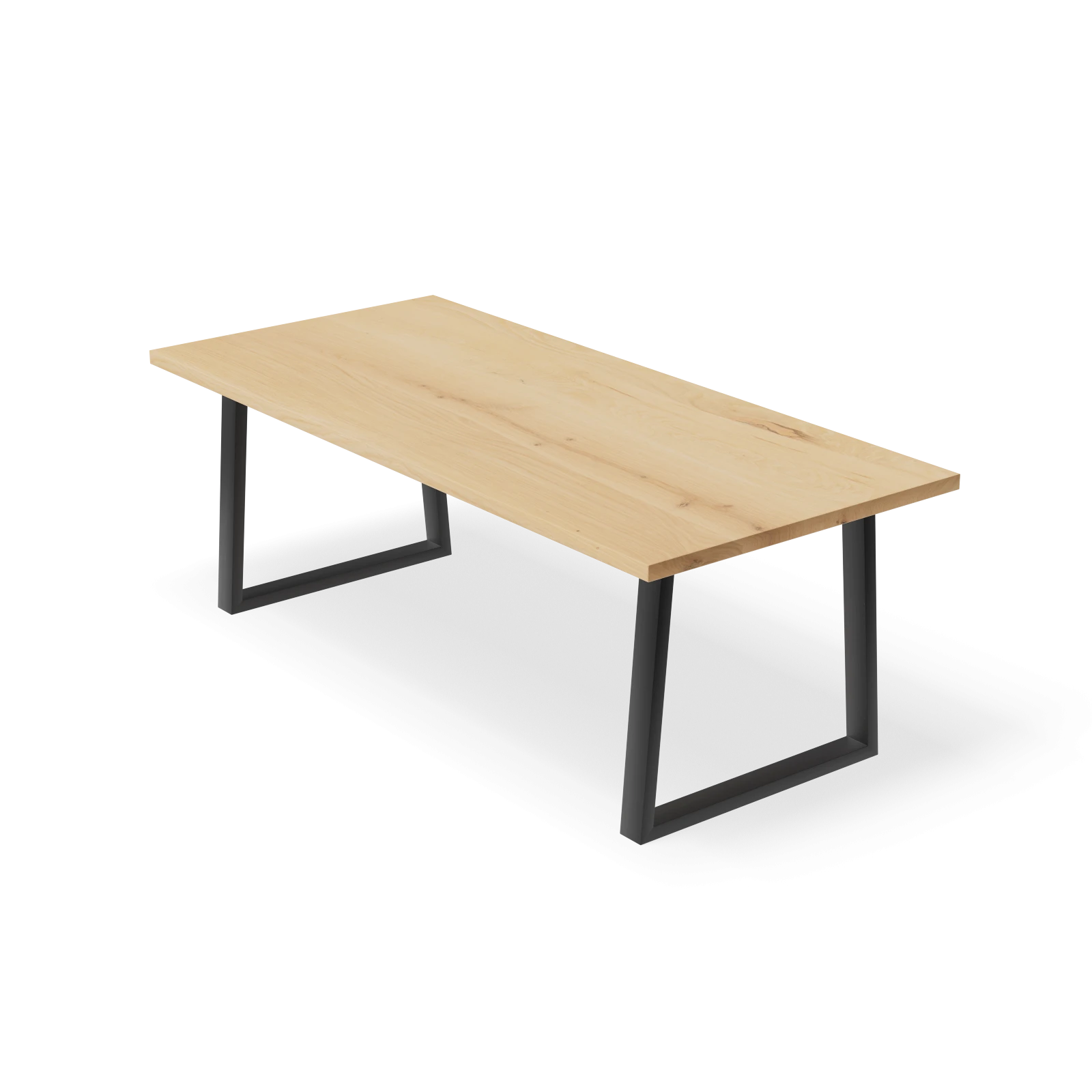 Eettafel U poot (8x4cm) - Rechthoek Eiken Nature White (220x100cm)