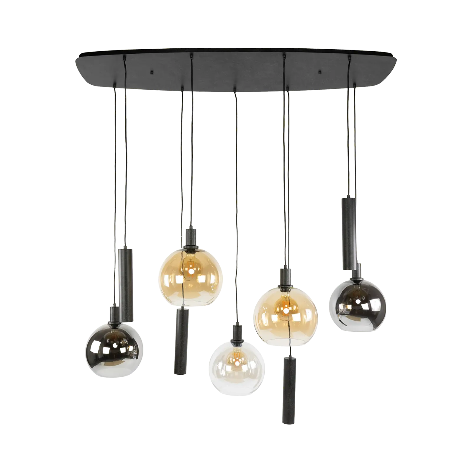 Hanglamp Sfera - 130 cm - Tricolore 5 + 4 lichts - Artic Zwart 